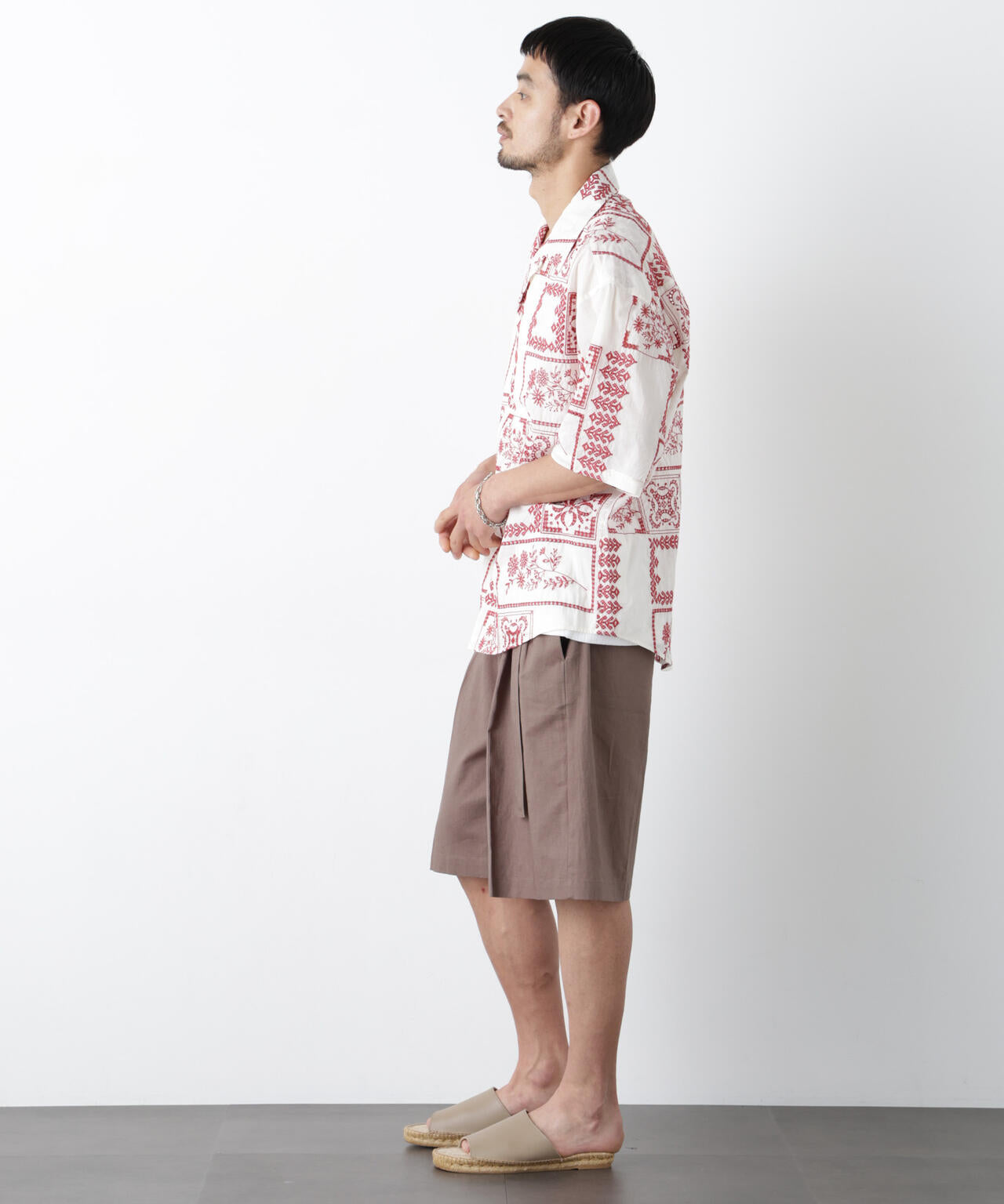 ｢FRENCH LINEN｣ ベルテッドワイドショーツ 6686128201