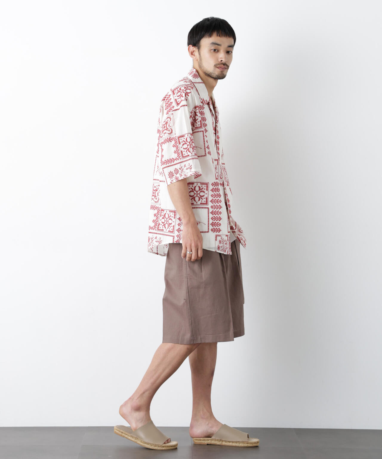 ｢FRENCH LINEN｣ ベルテッドワイドショーツ 6686128201