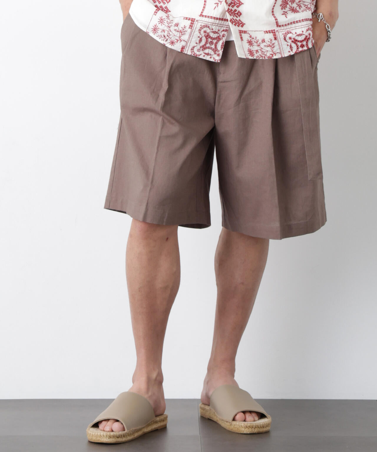 ｢FRENCH LINEN｣ ベルテッドワイドショーツ 6686128201
