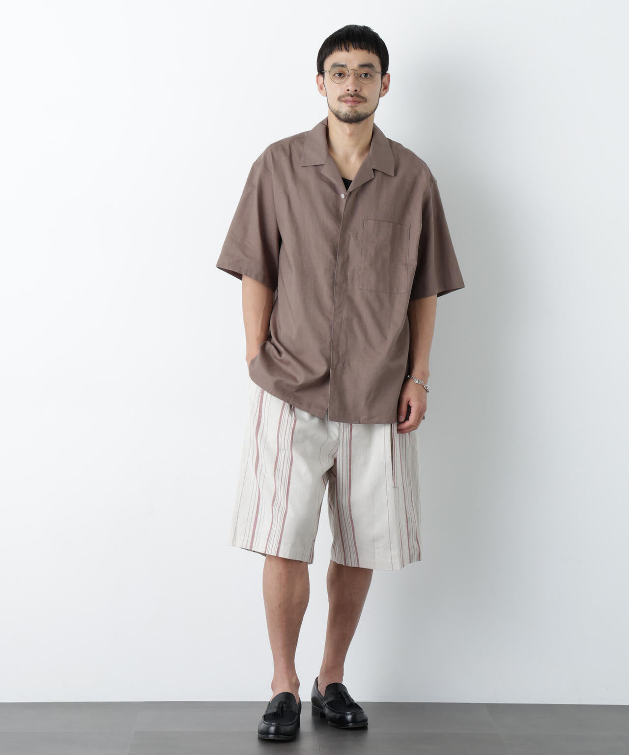 ｢FRENCH LINEN｣ ベルテッドワイドショーツ 6686128201