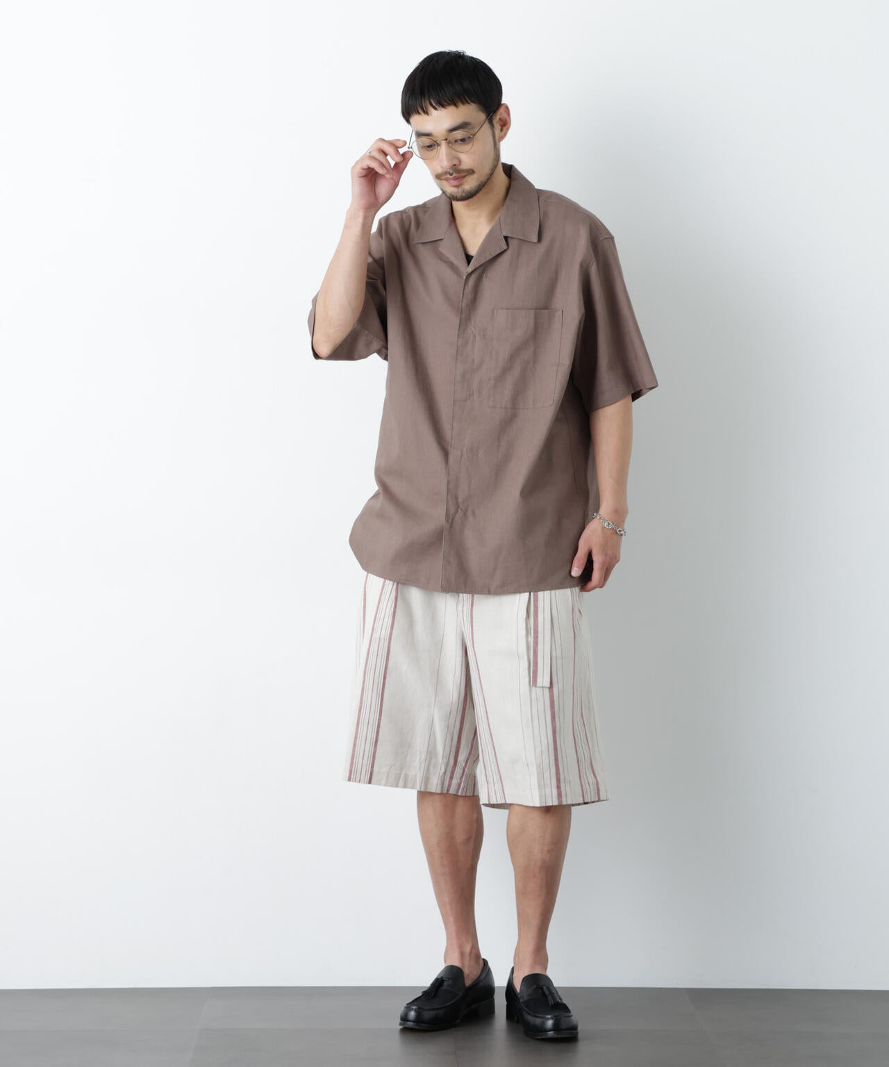 ｢FRENCH LINEN｣ ベルテッドワイドショーツ 6686128201