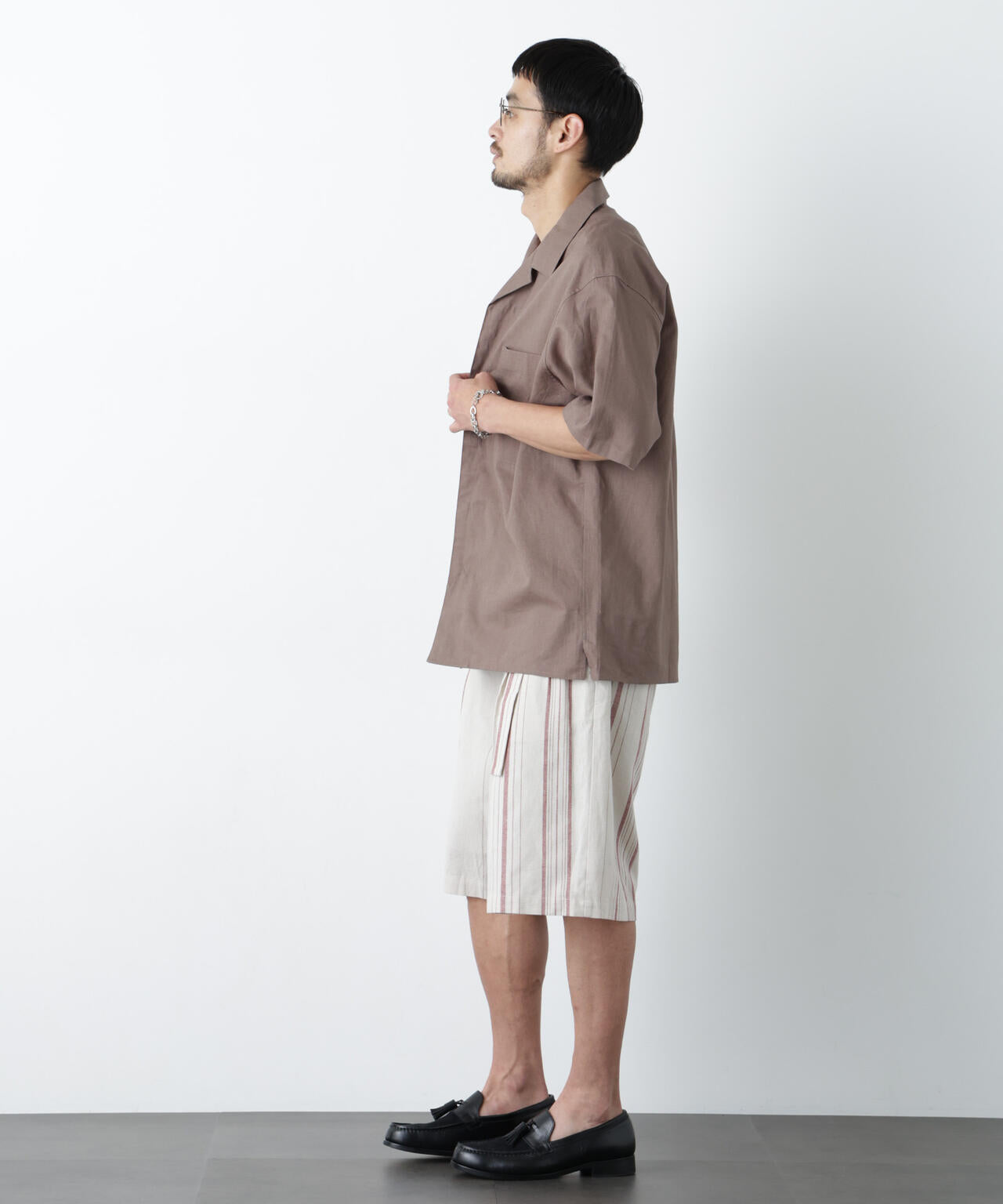 ｢FRENCH LINEN｣ ベルテッドワイドショーツ 6686128201