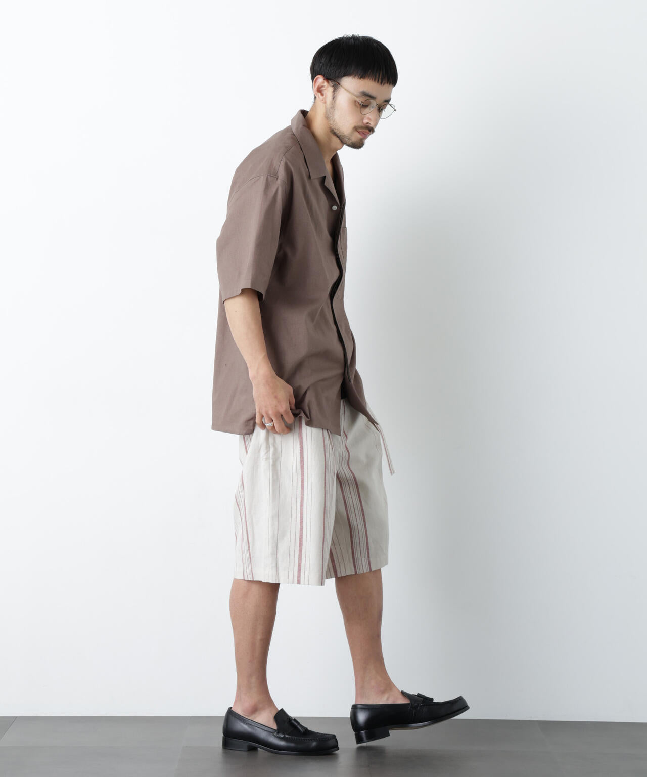 ｢FRENCH LINEN｣ ベルテッドワイドショーツ 6686128201