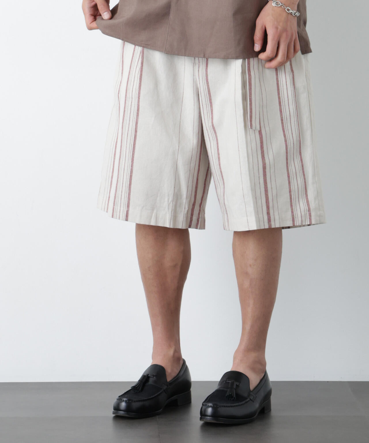 ｢FRENCH LINEN｣ ベルテッドワイドショーツ 6686128201