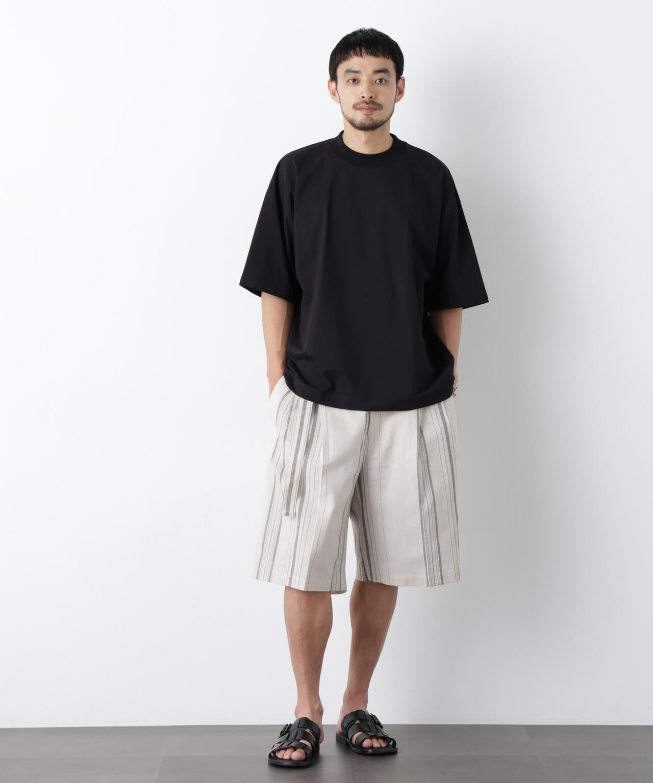 ｢FRENCH LINEN｣ ベルテッドワイドショーツ 6686128201