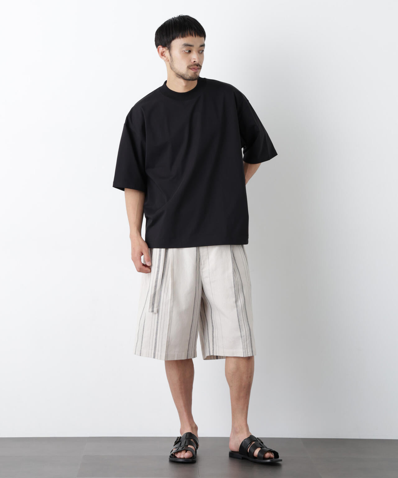 ｢FRENCH LINEN｣ ベルテッドワイドショーツ 6686128201