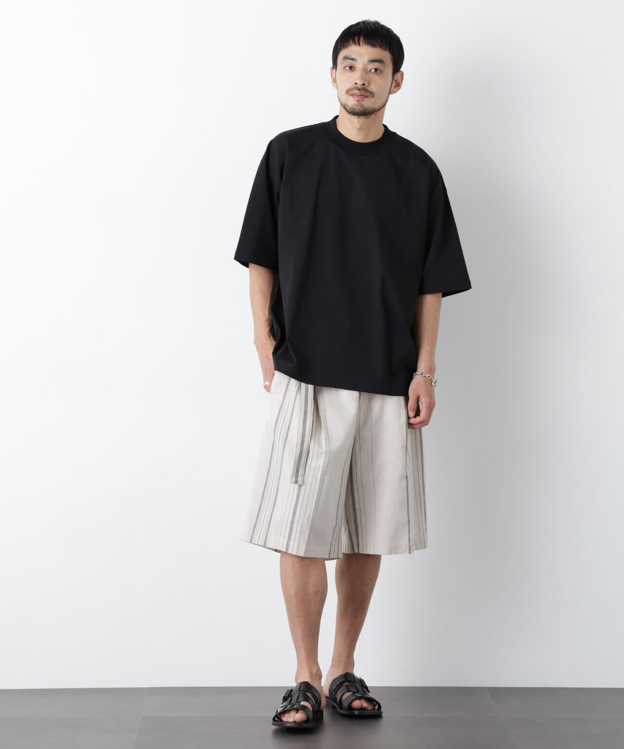 ｢FRENCH LINEN｣ ベルテッドワイドショーツ 6686128201