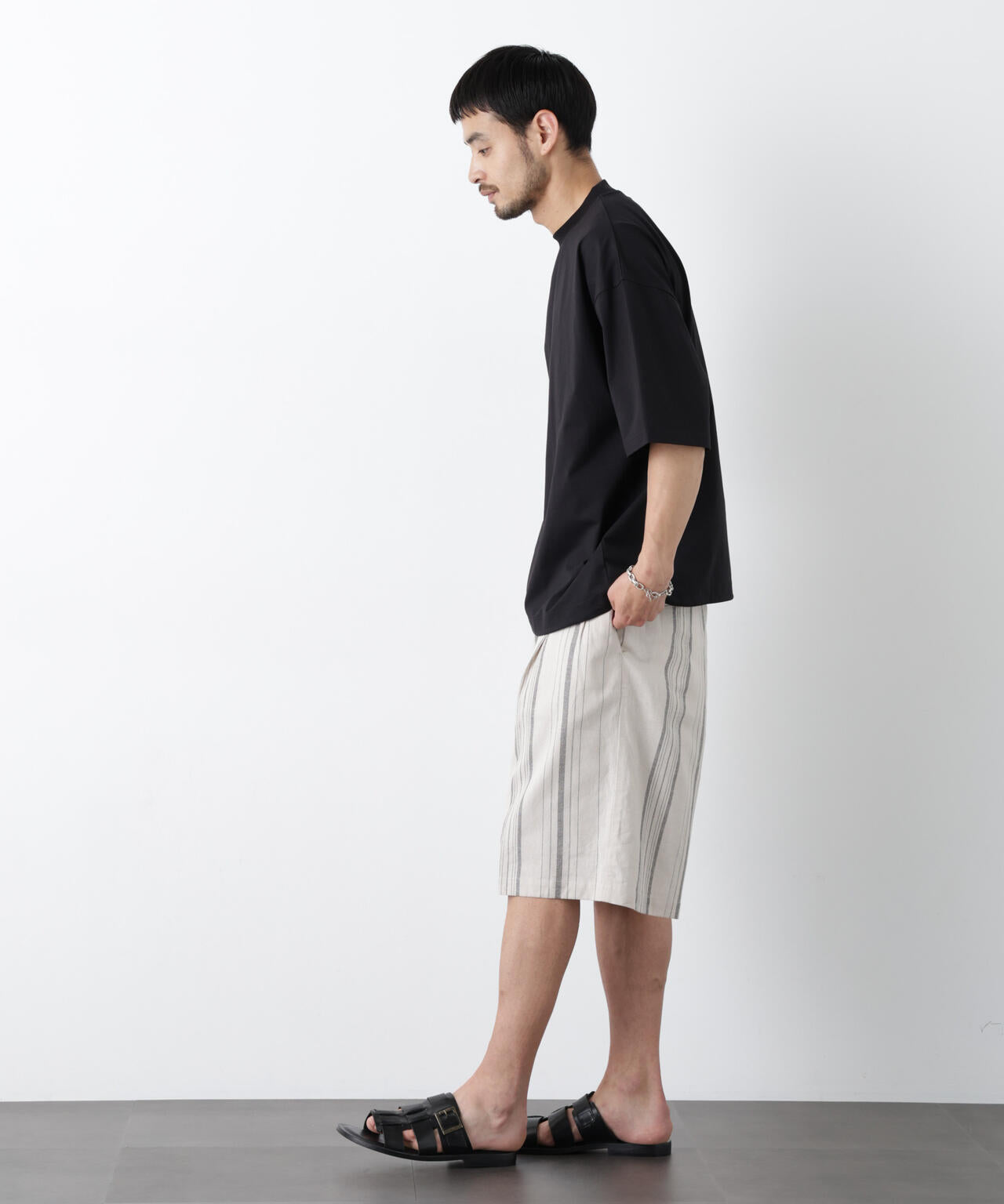 ｢FRENCH LINEN｣ ベルテッドワイドショーツ 6686128201