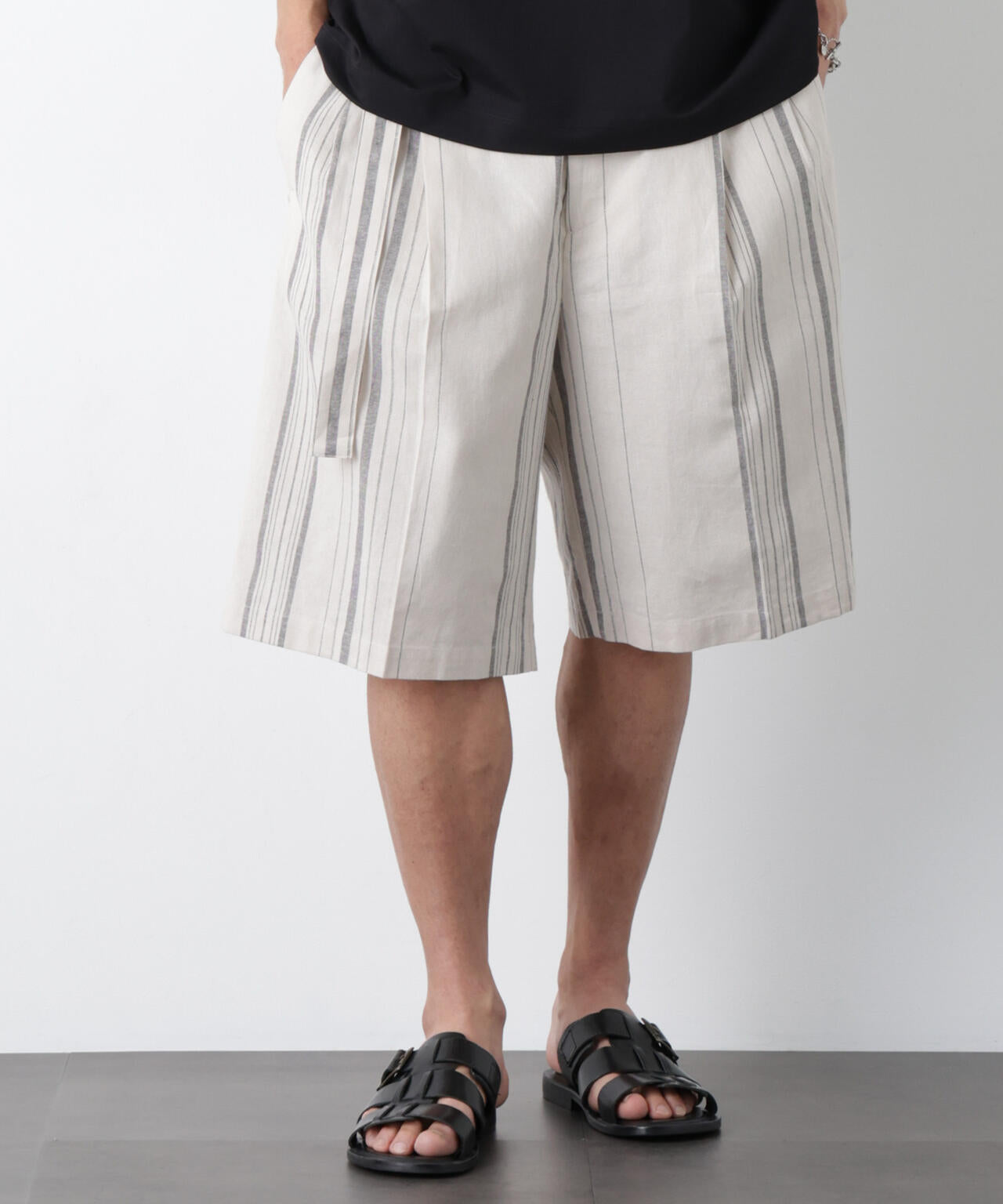 ｢FRENCH LINEN｣ ベルテッドワイドショーツ 6686128201