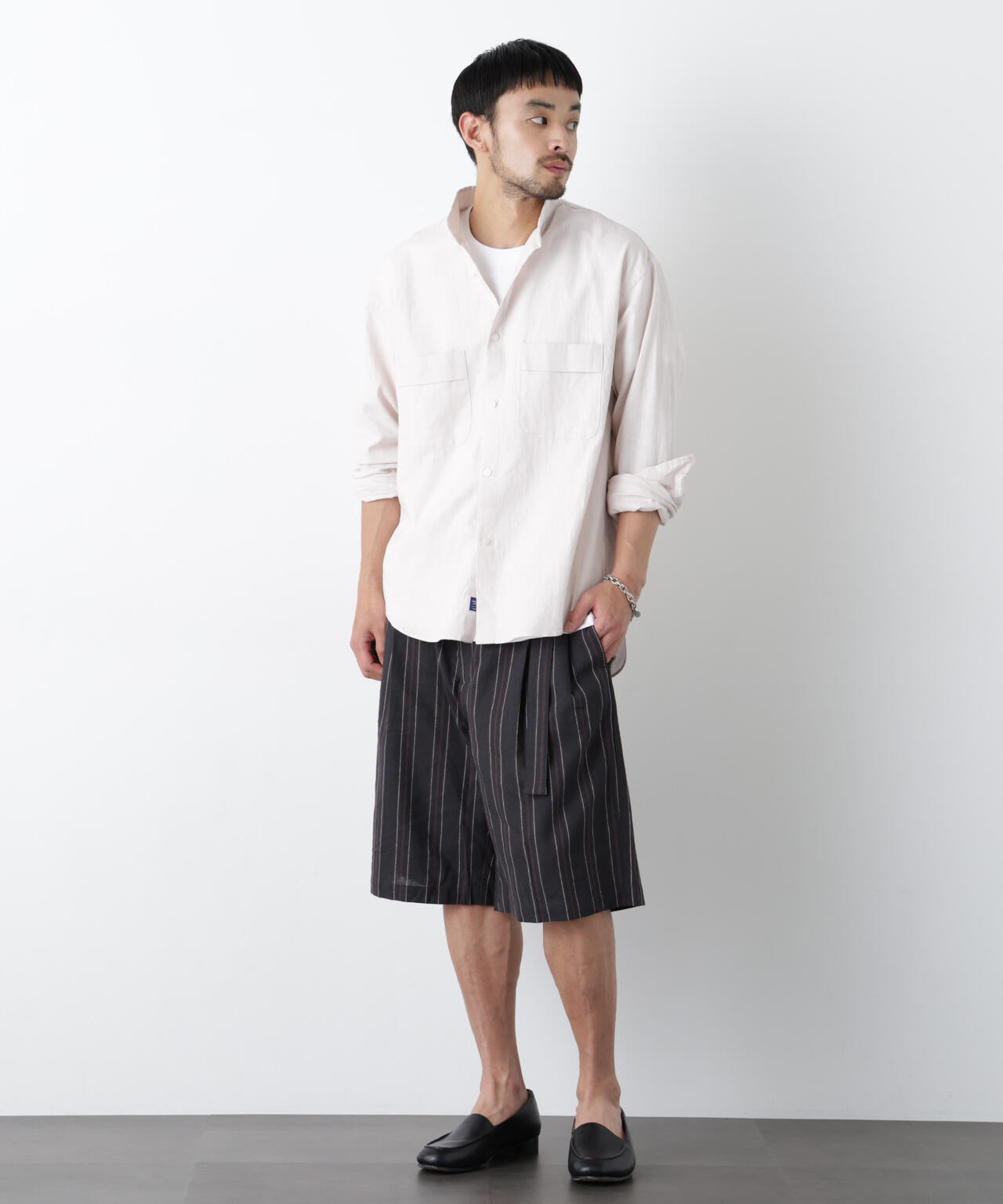 ｢FRENCH LINEN｣ ベルテッドワイドショーツ 6686128201