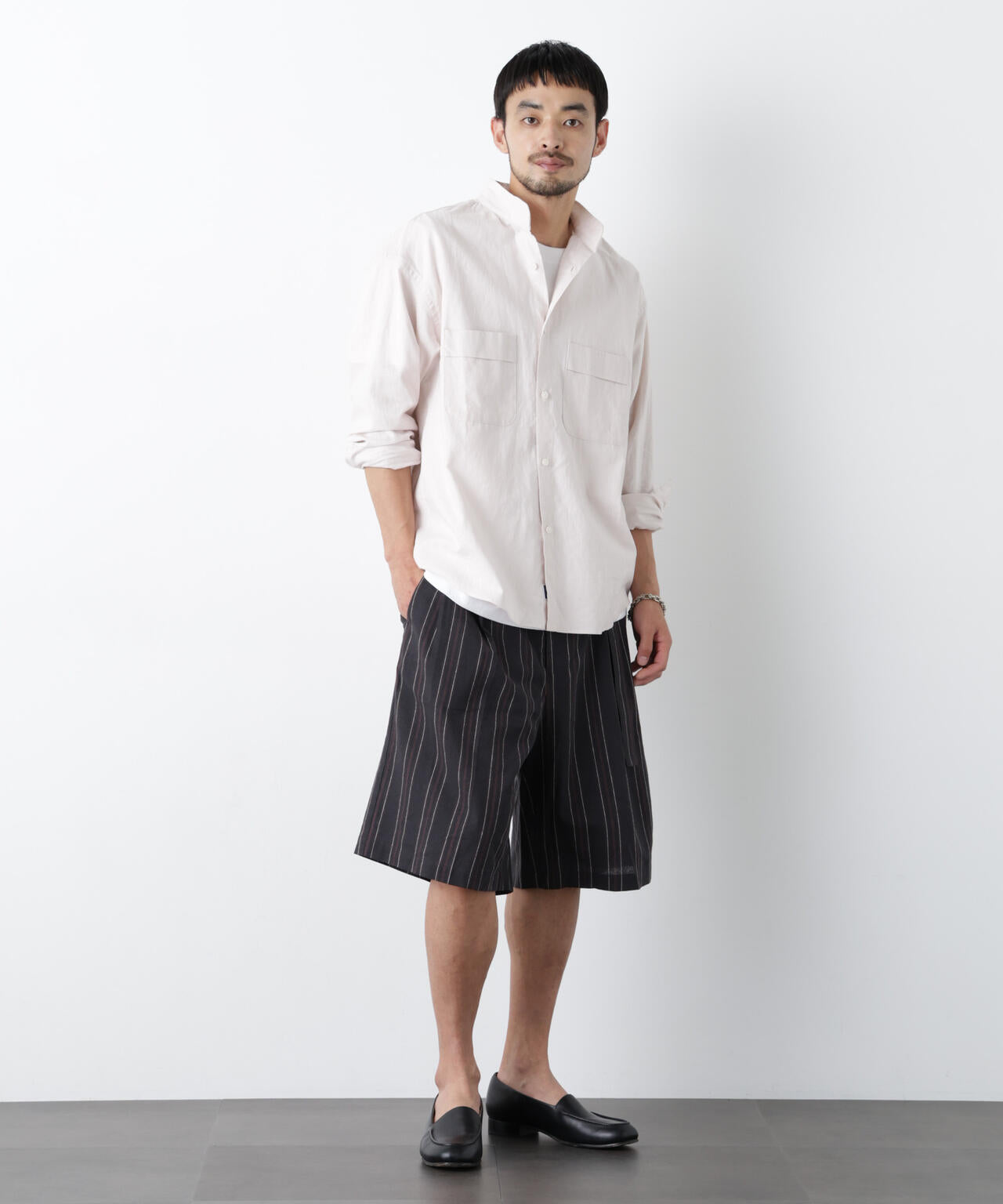 ｢FRENCH LINEN｣ ベルテッドワイドショーツ 6686128201