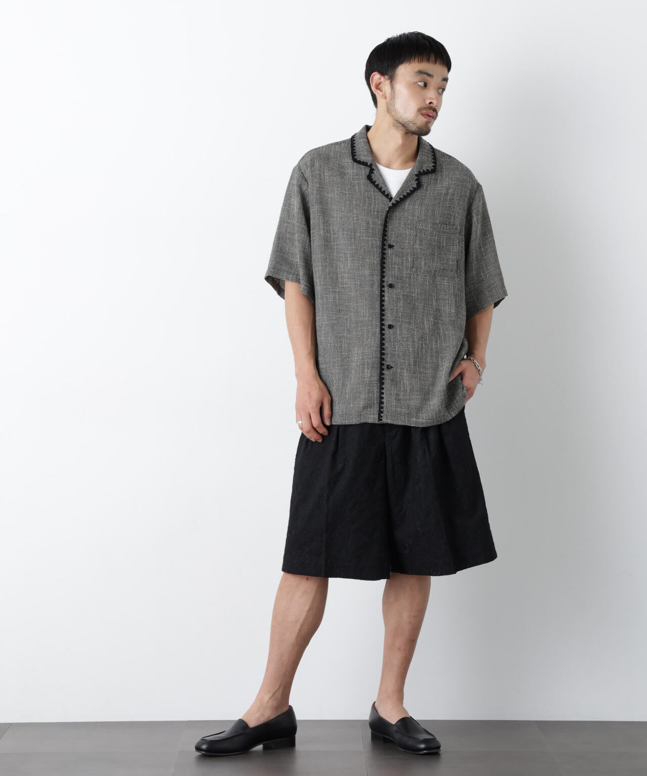 OtoNANO｣×masoret 総柄刺繍ショートパンツ(セットアップ可)