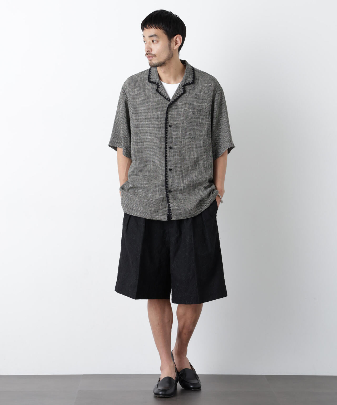 OtoNANO｣×masoret 総柄刺繍ショートパンツ(セットアップ可)