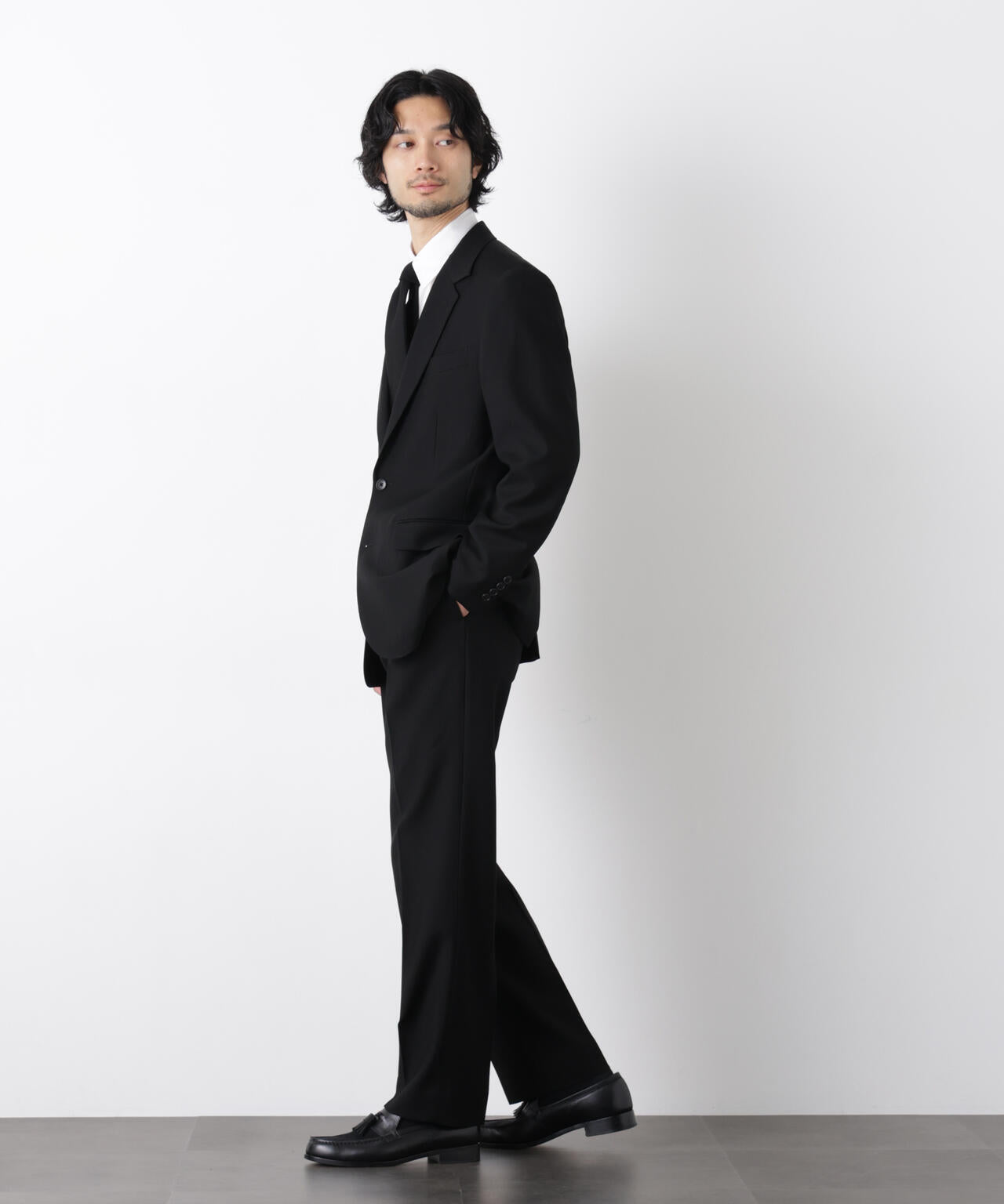 ｢Damerino Formal｣ ブラックフォーマルオールシーズンパンツ(セットアップ可) 6686129205