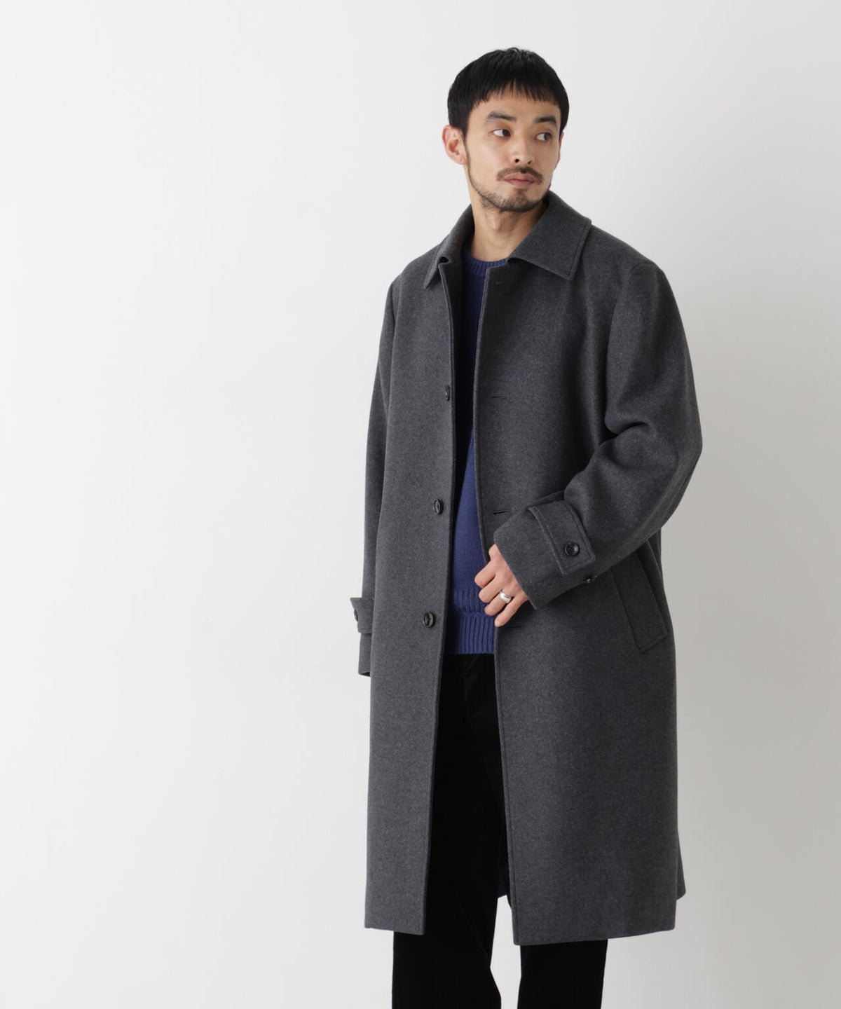 ウールカシミヤステンカラーコート 6686211202