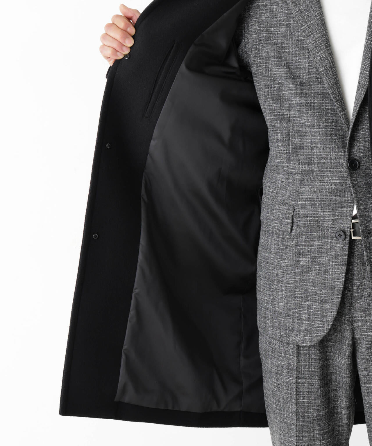 「NEW ON COAT」ウール/Nスタンドカラーコート 6686211204