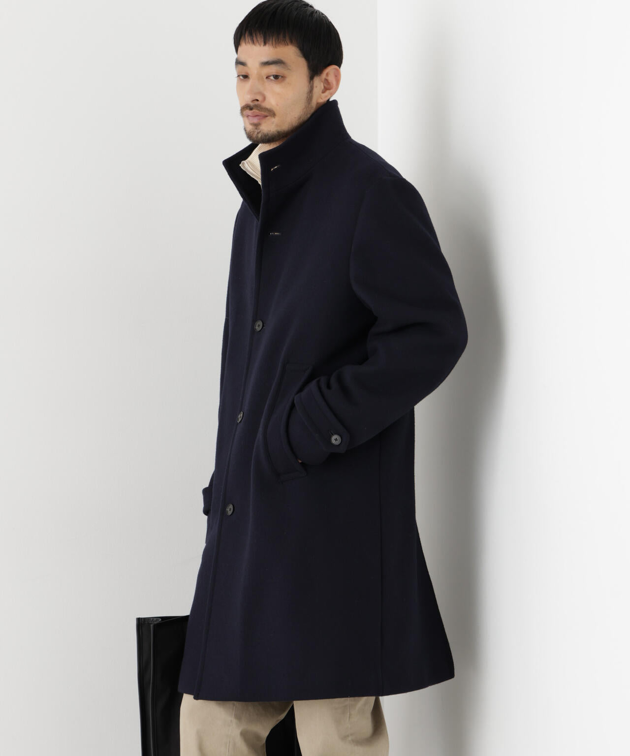 「NEW ON COAT」ウール/Nスタンドカラーコート 6686211204
