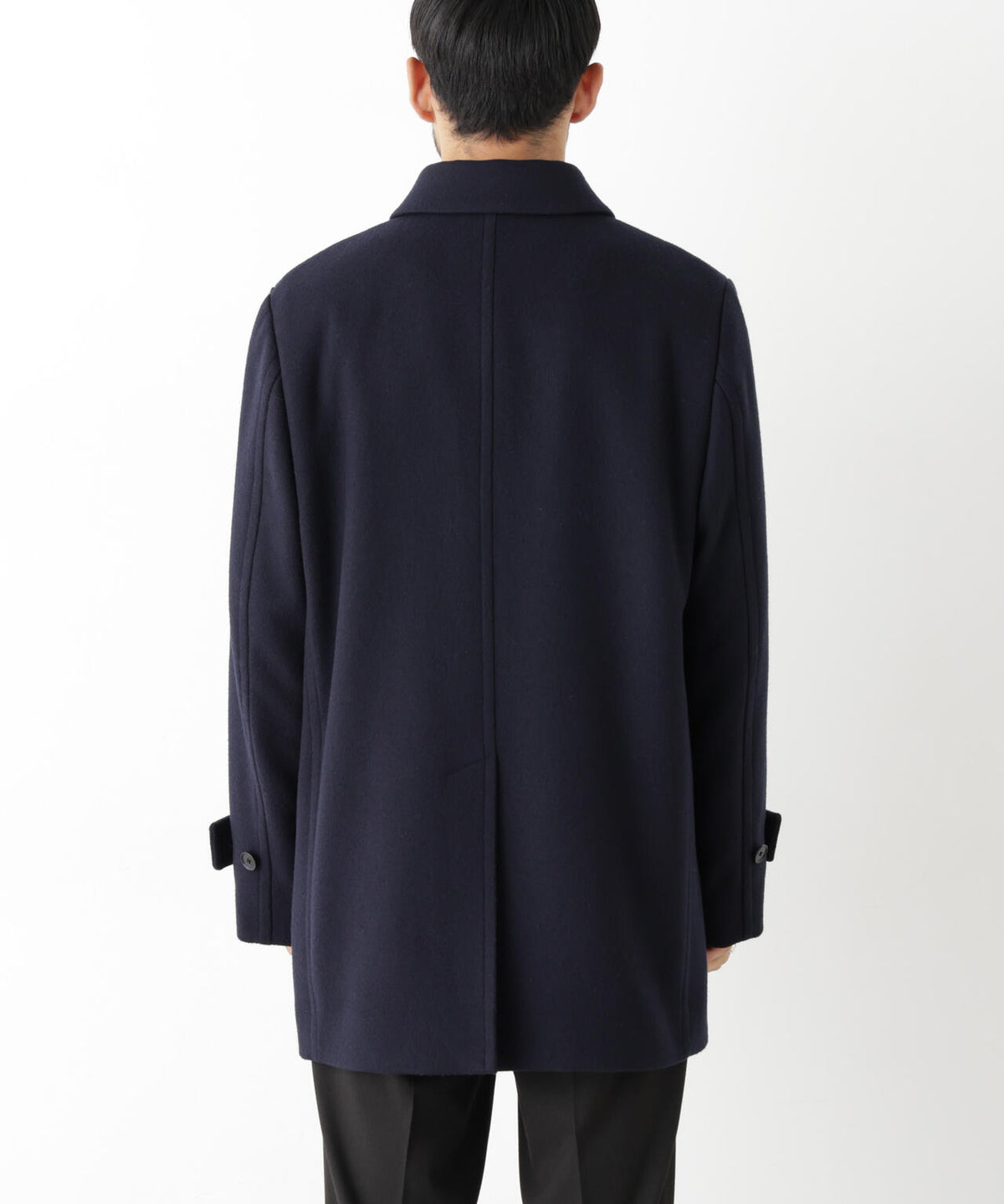 「NEW ON COAT」ウール/Nショートステンカラーコート 6686211205