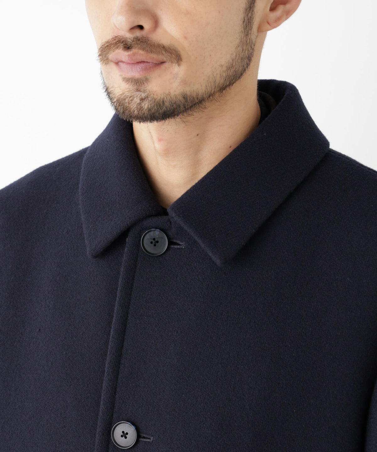 「NEW ON COAT」ウール/Nショートステンカラーコート 6686211205