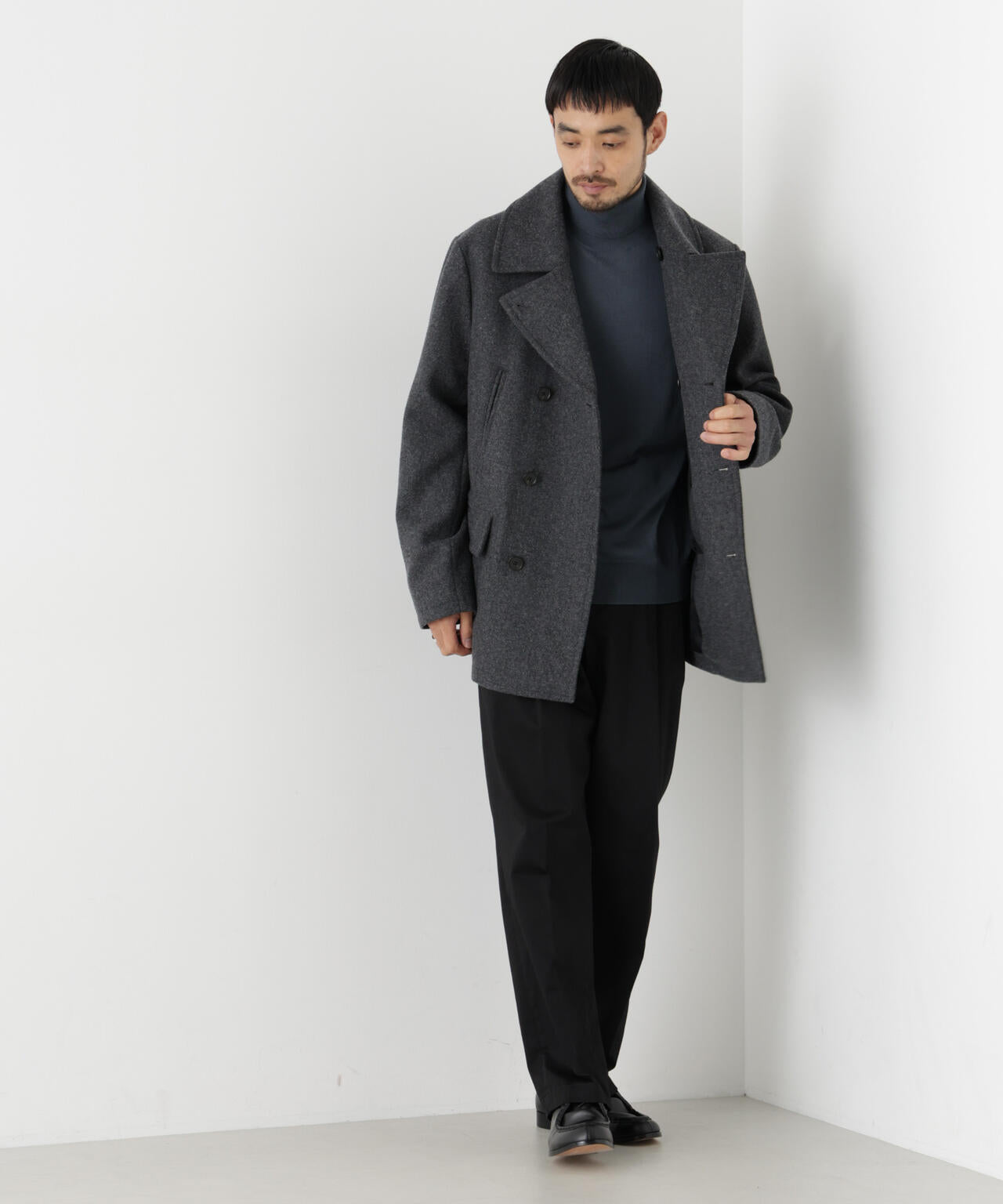 「NEW ON COAT」ウール/NショートPコート 6686211206