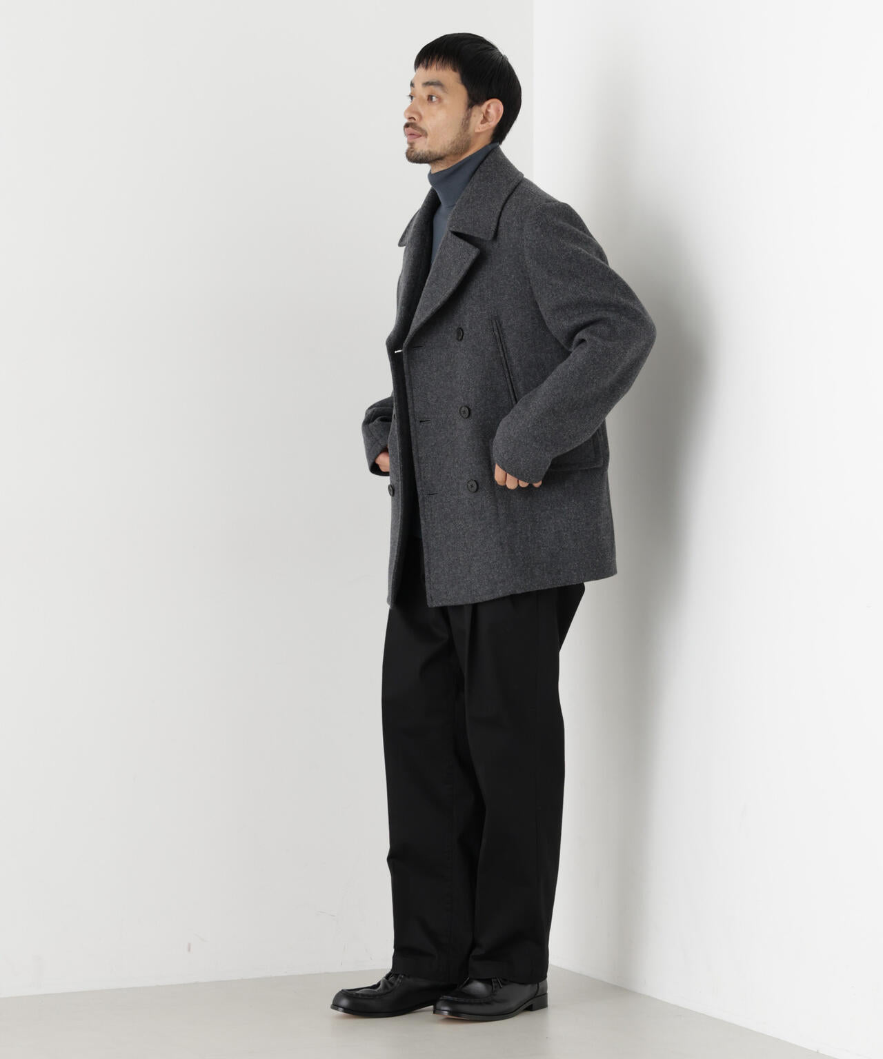 「NEW ON COAT」ウール/NショートPコート 6686211206