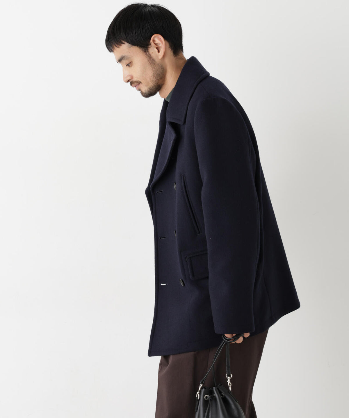「NEW ON COAT」ウール/NショートPコート 6686211206