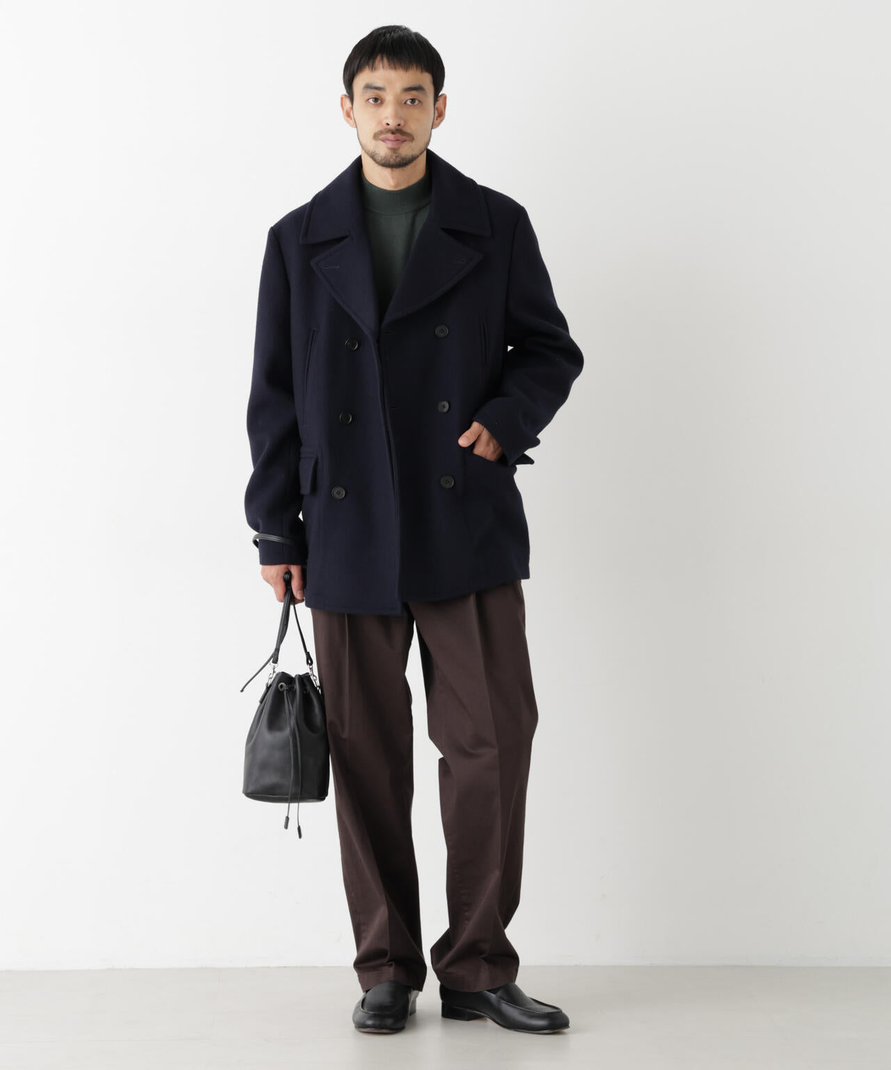 naissance ネサーンス　中綿Pコート NEW ON COAT」ウール/NショートPコート