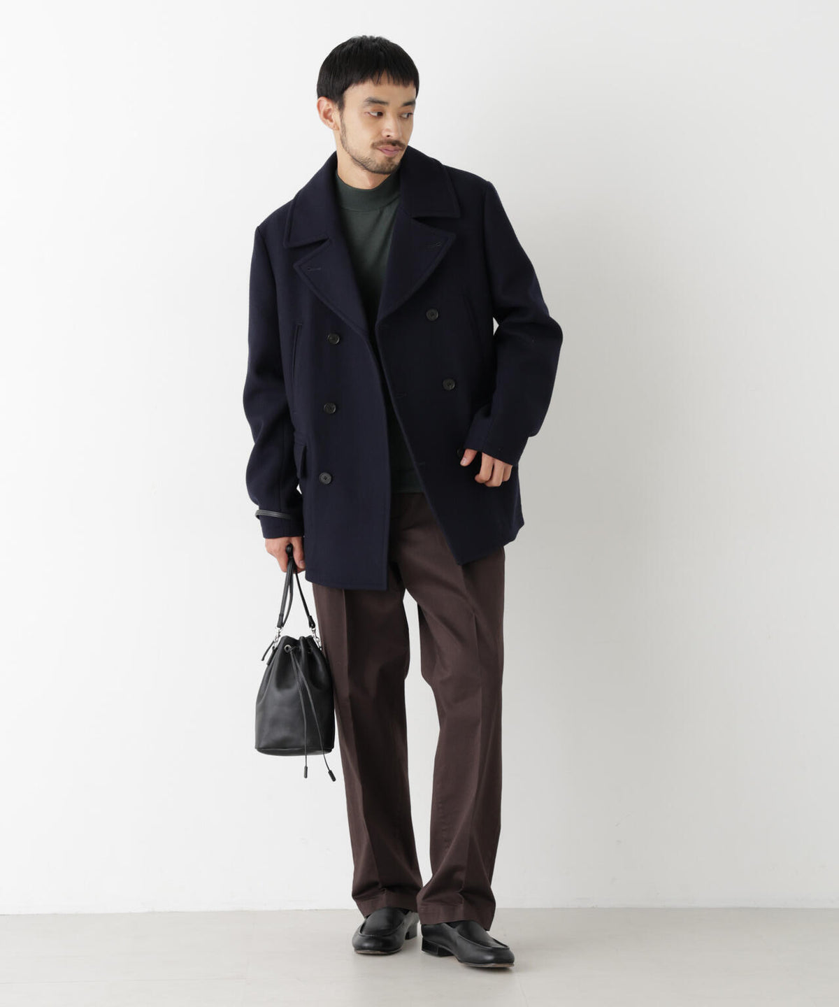 「NEW ON COAT」ウール/NショートPコート 6686211206