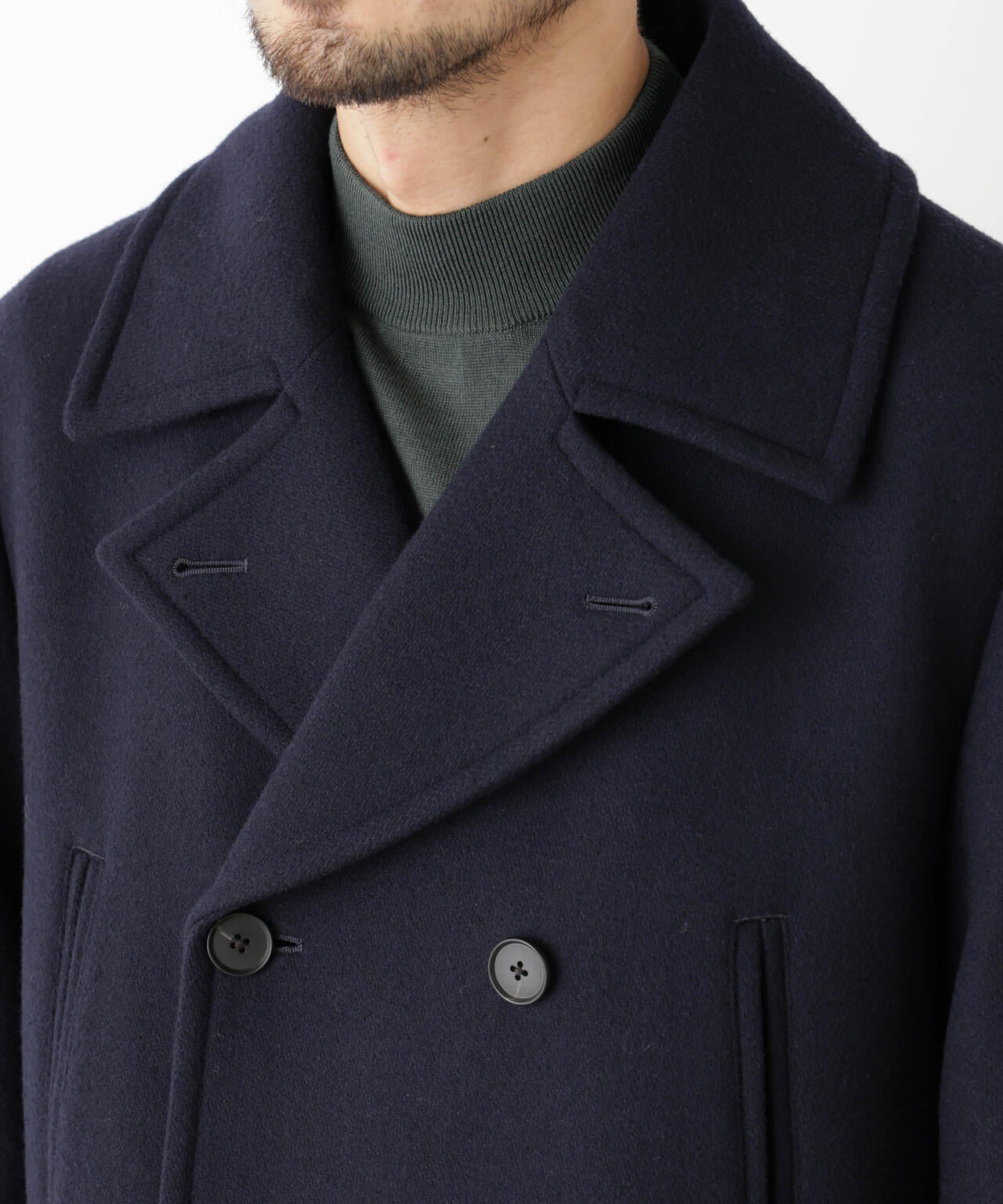 NEW ON COAT」ウール/NショートPコート