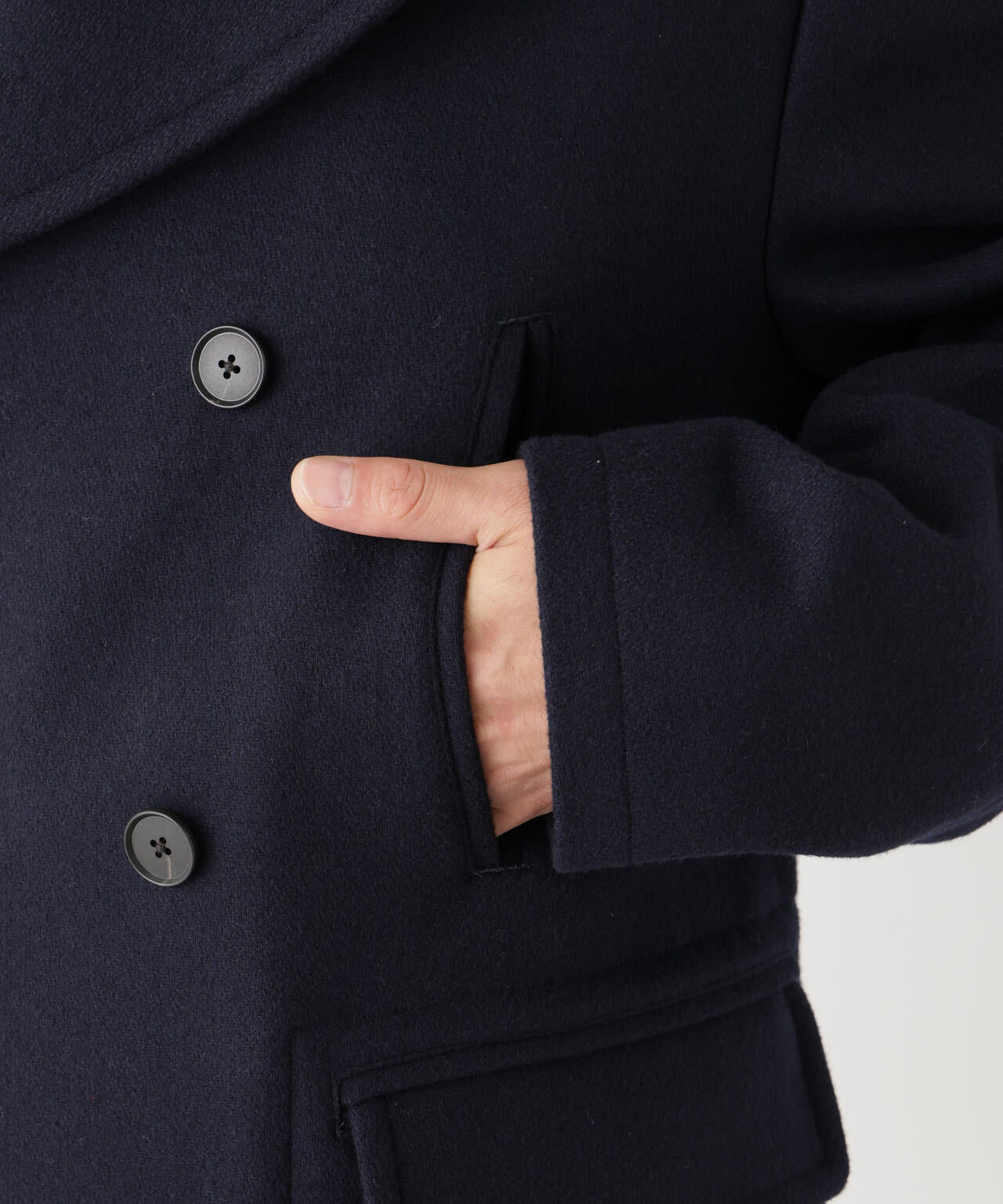 NEW ON COAT」ウール/NショートPコート