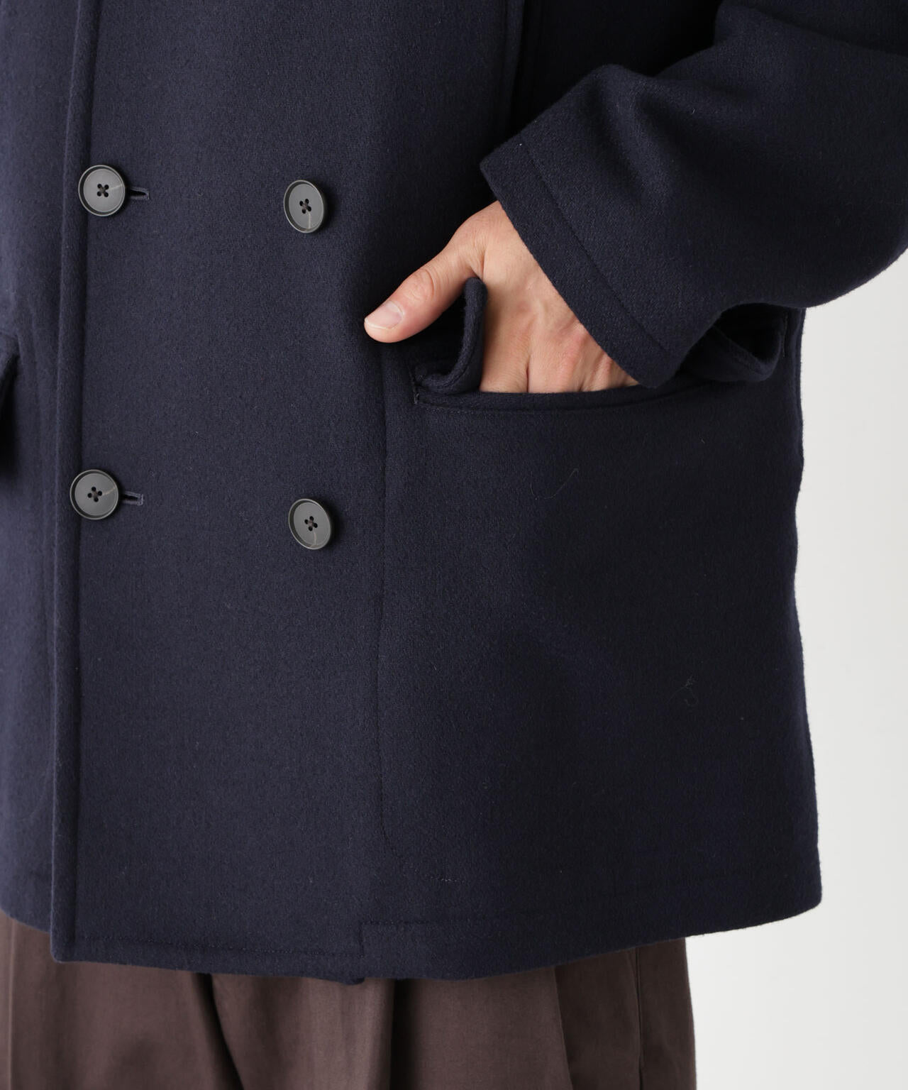 「NEW ON COAT」ウール/NショートPコート 6686211206