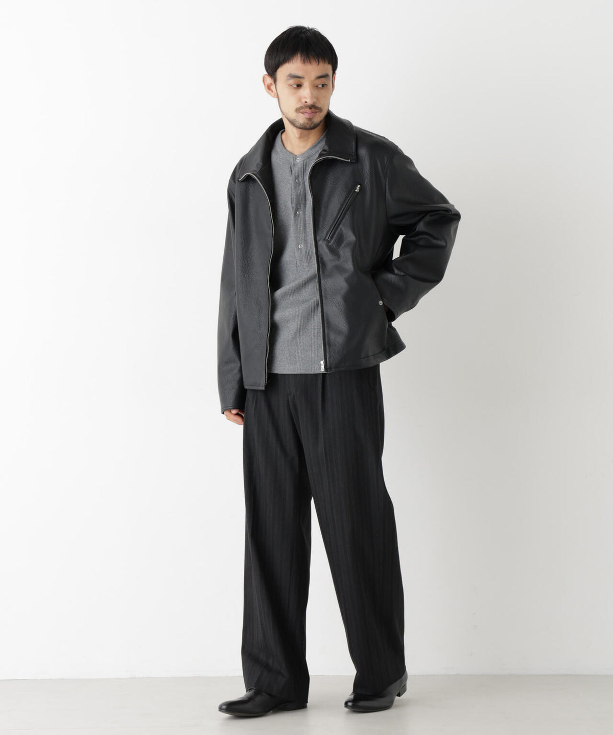 「SURPLUS」 フェイクレザーブルゾン 6686212208