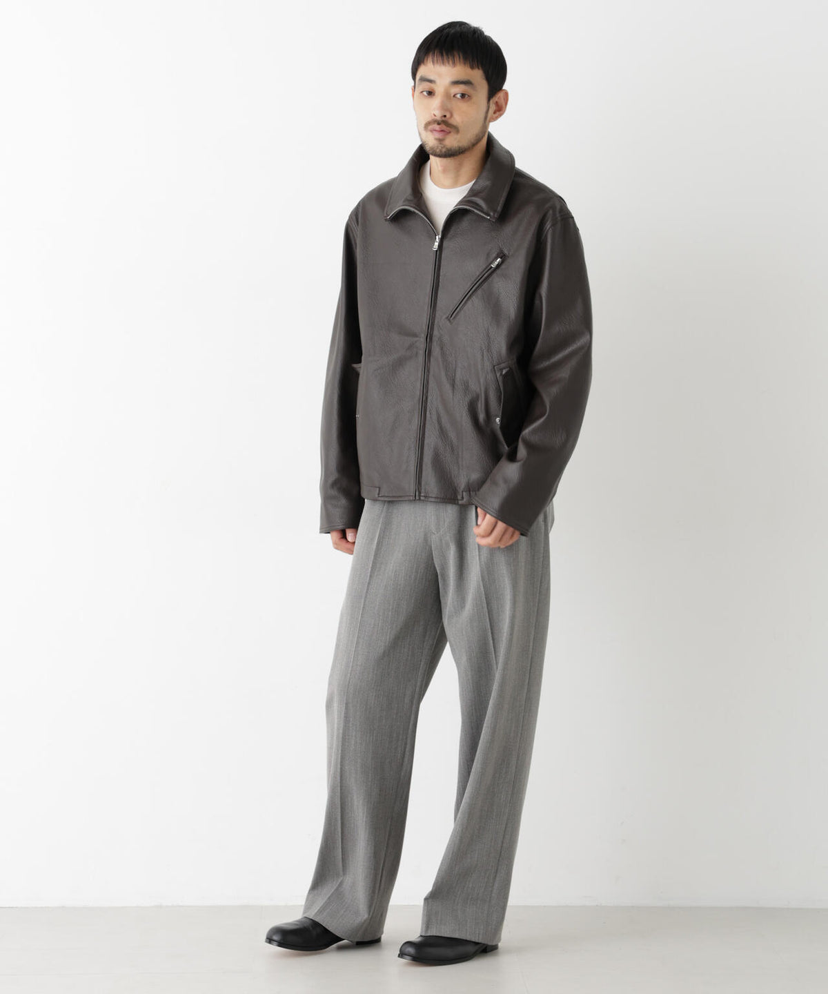 「SURPLUS」 フェイクレザーブルゾン 6686212208
