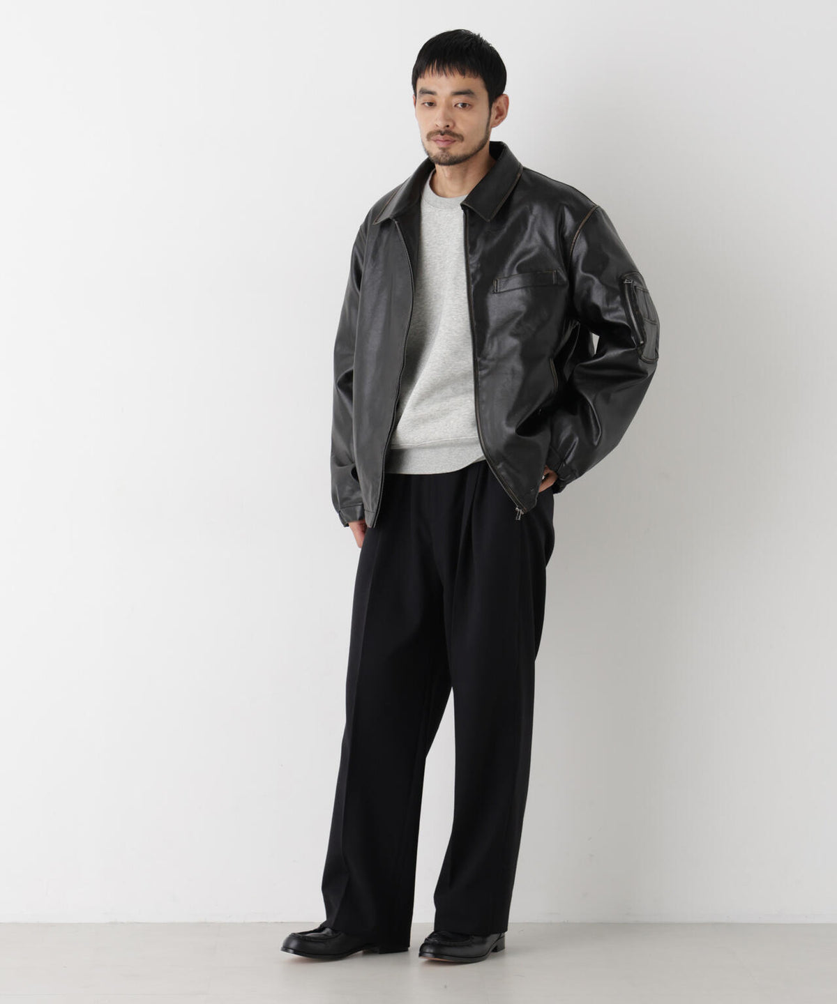 「SURPLUS」フェイクレザーフライトジャケット 6686212218