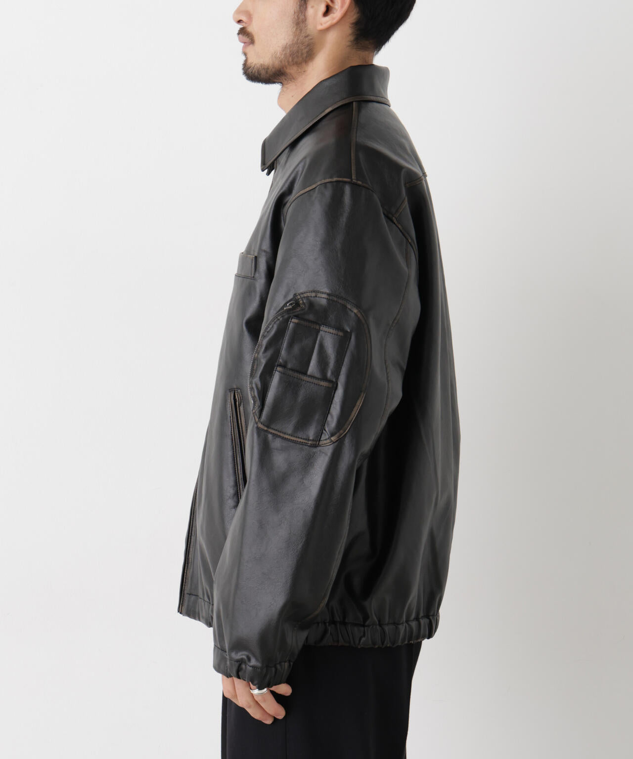 SURPLUS」フェイクレザーフライトジャケット