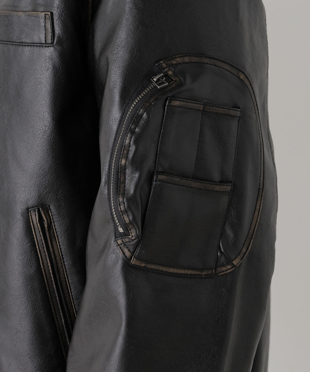 「SURPLUS」フェイクレザーフライトジャケット 6686212218