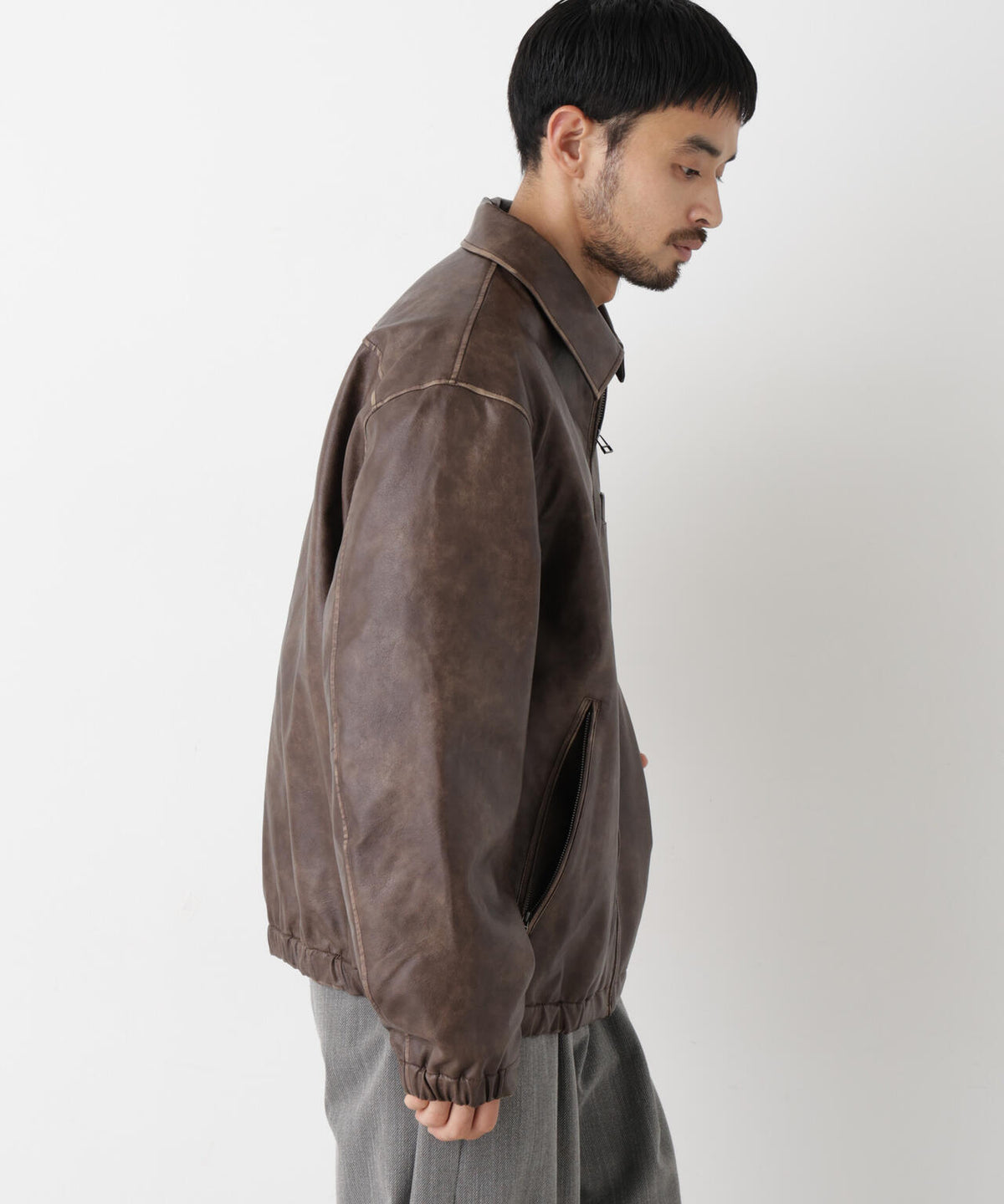 「SURPLUS」フェイクレザーフライトジャケット 6686212218