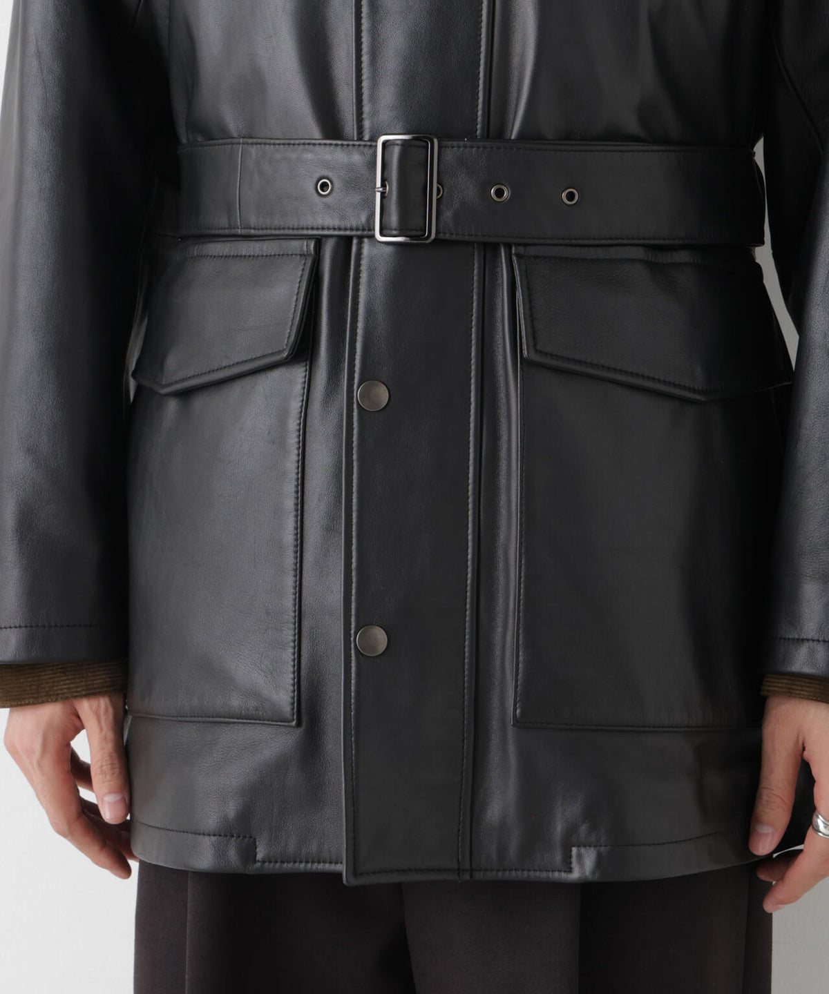 「ASSEMBLANC」レザー ベルテッドモーターサイクル 6686213205