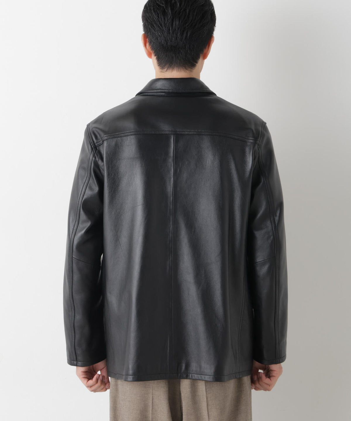ラムナッパレザー ラペルカーコート 6686213206