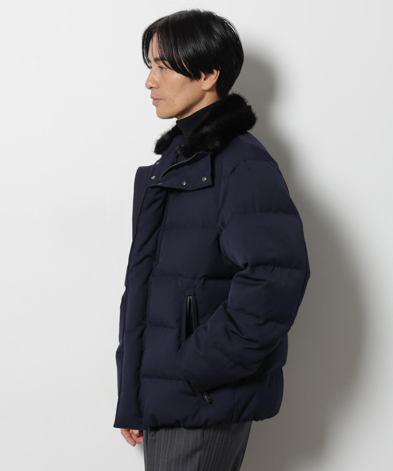 「西川ダウン(R)」サージフェイクファーカラーショートダウン 6686214205