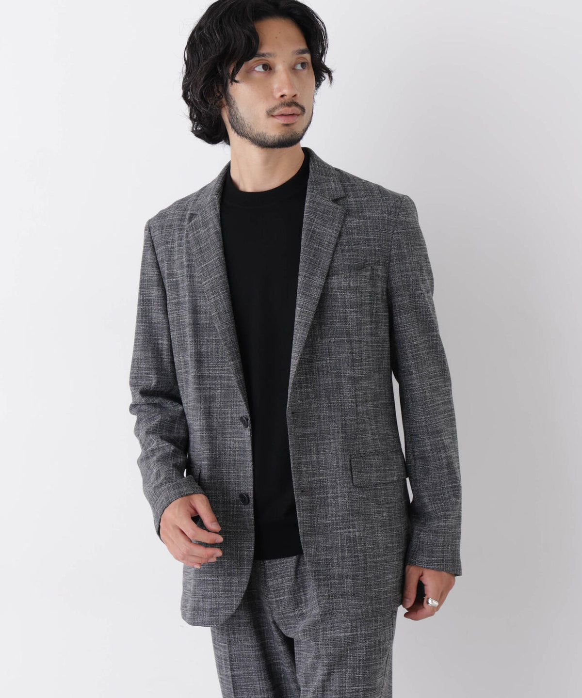 【ストレッチ/マシンウォッシャブル】｢Damerino｣ T/Rスラブストレッチセットアップ/WASHABLE 6686218202