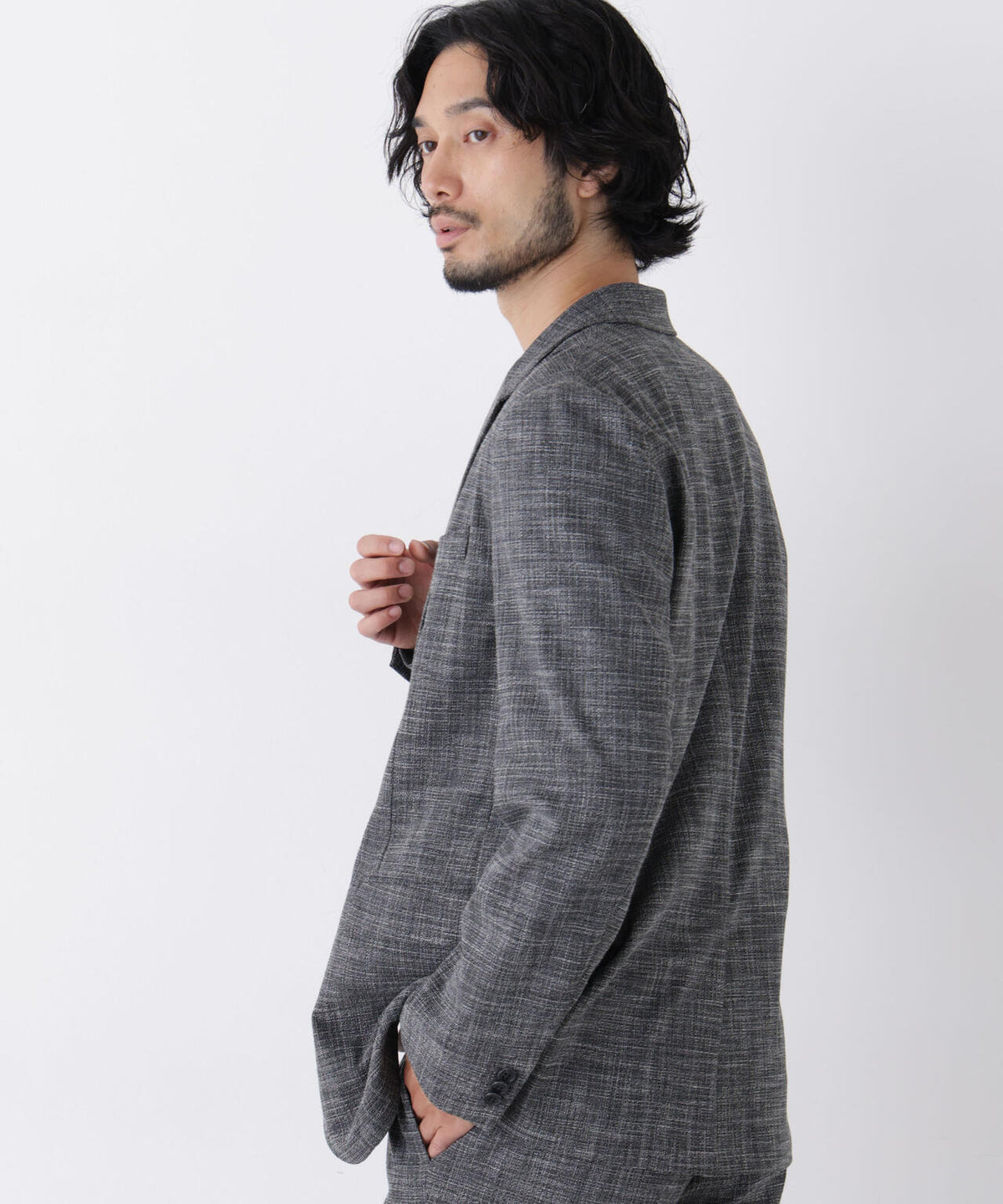 【ストレッチ/マシンウォッシャブル】｢Damerino｣ T/Rスラブストレッチセットアップ/WASHABLE 6686218202
