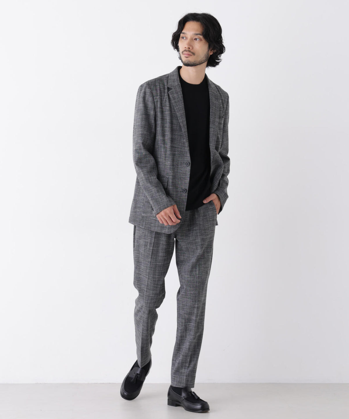 【ストレッチ/マシンウォッシャブル】｢Damerino｣ T/Rスラブストレッチセットアップ/WASHABLE 6686218202