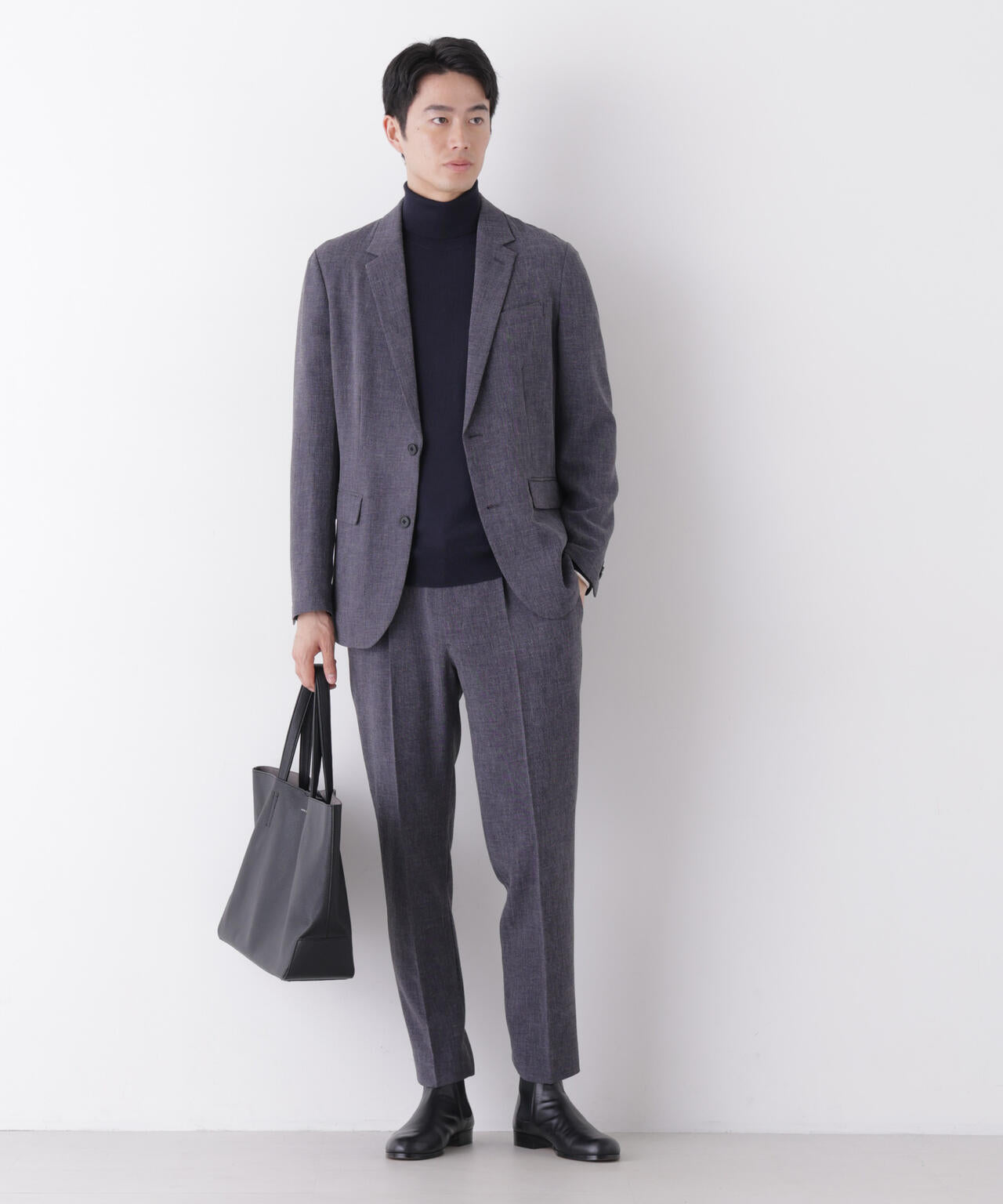 形態安定】「Damerino」メランジエアシャークストレッチセットアップ