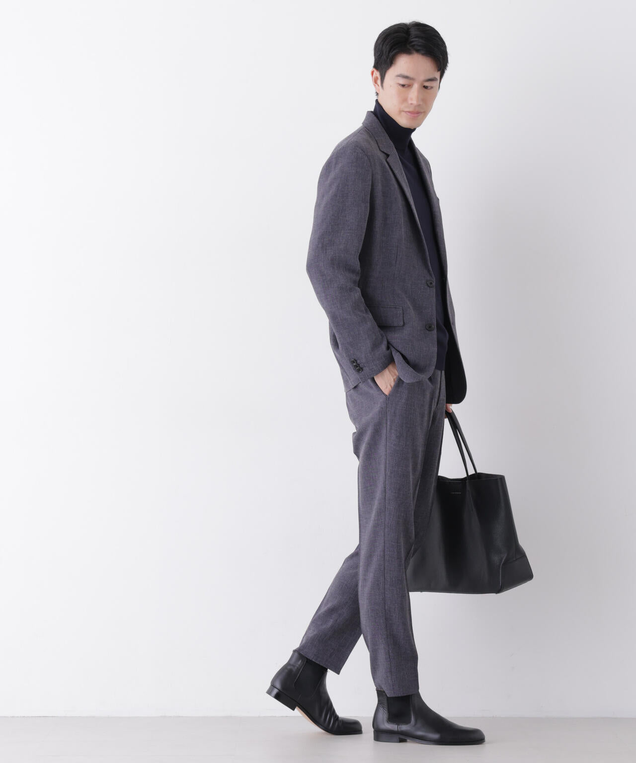 【大人気セットアップ】「Damerino」メランジエアシャークストレッチセットアップ/WASHABLE 6686218204