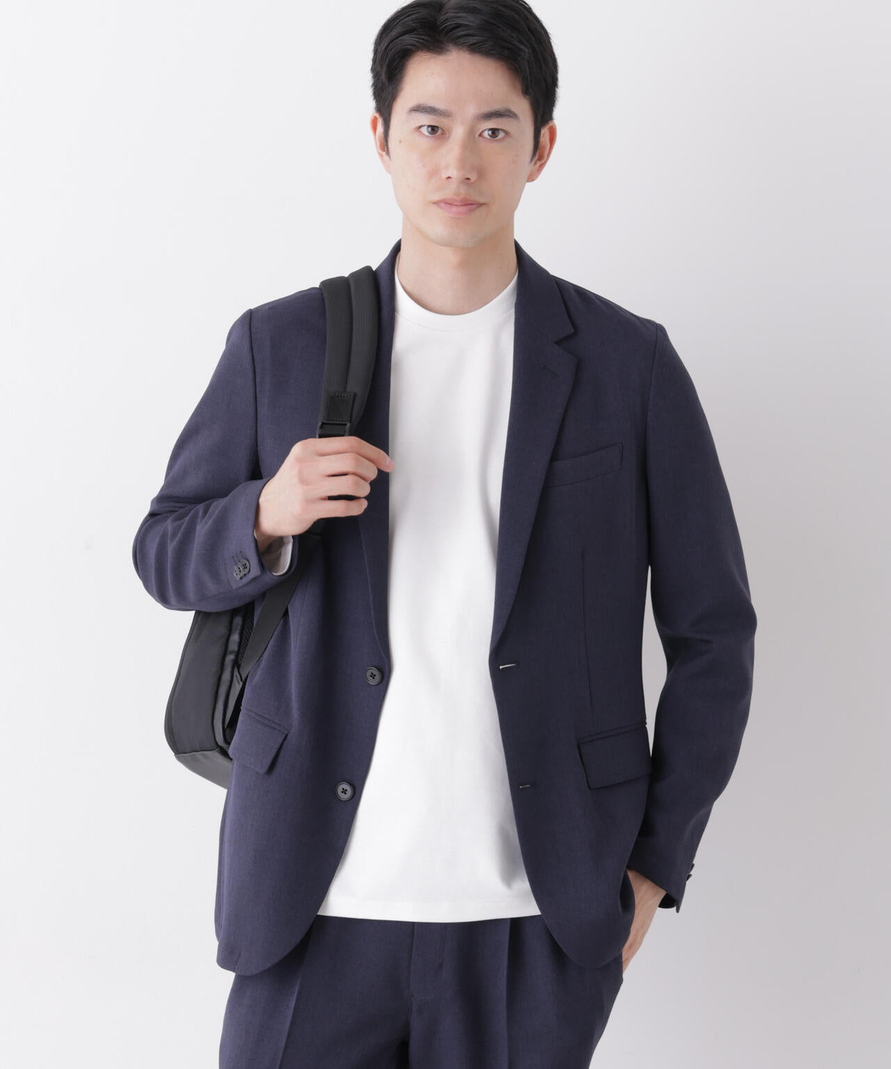 【大人気セットアップ】「Damerino」メランジエアシャークストレッチセットアップ/WASHABLE 6686218204