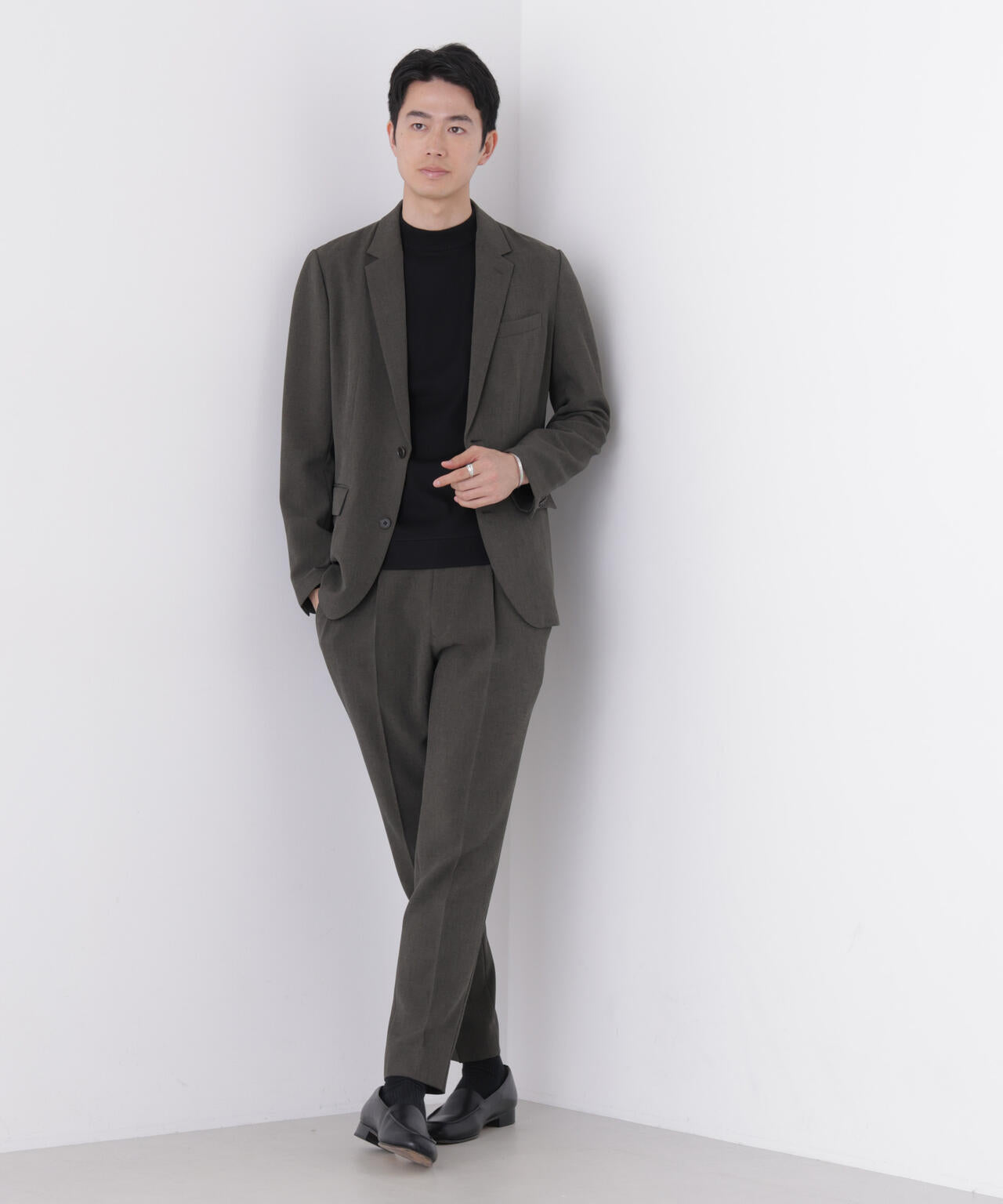 【大人気セットアップ】「Damerino」メランジエアシャークストレッチセットアップ/WASHABLE 6686218204