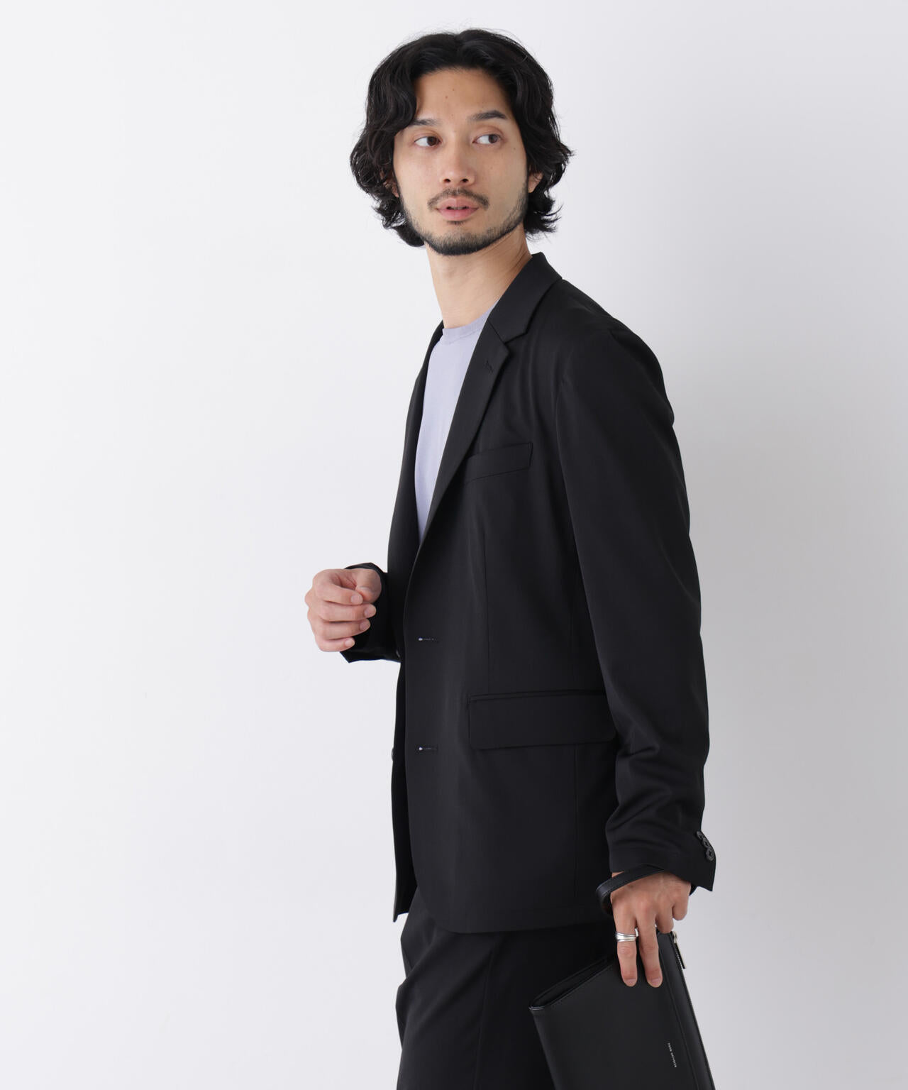 【大人気セットアップ】｢Damerino｣T/R パウダリー2WAYストレッチセットアップ 6686218207