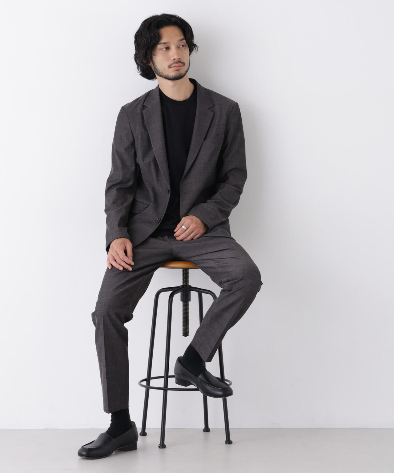 【大人気セットアップ】｢Damerino｣T/R パウダリー2WAYストレッチセットアップ 6686218207