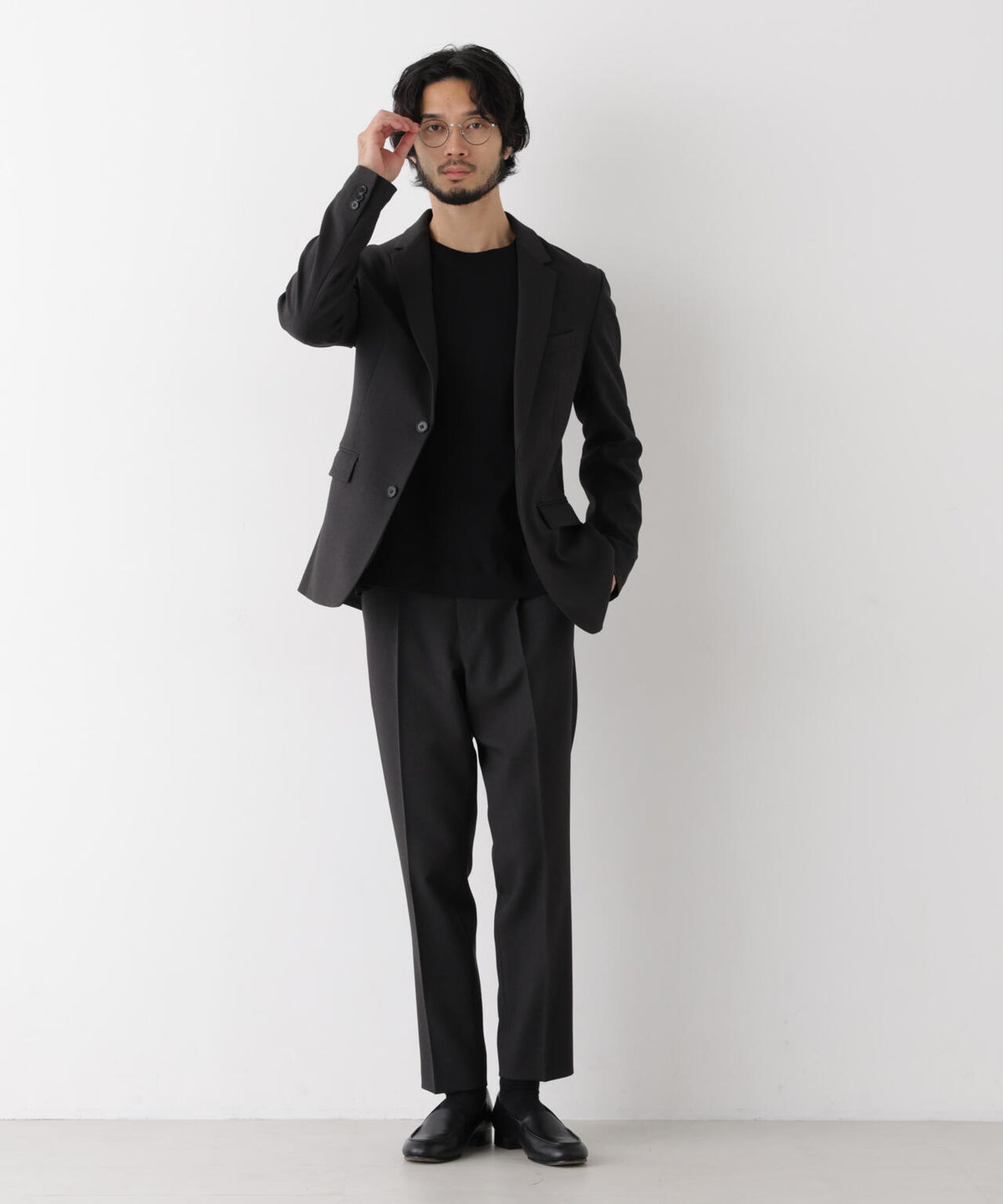 【ストレッチ/ウォッシャブル/防シワ】｢Damerino｣メランジオックスストレッチセットアップ 6686218211